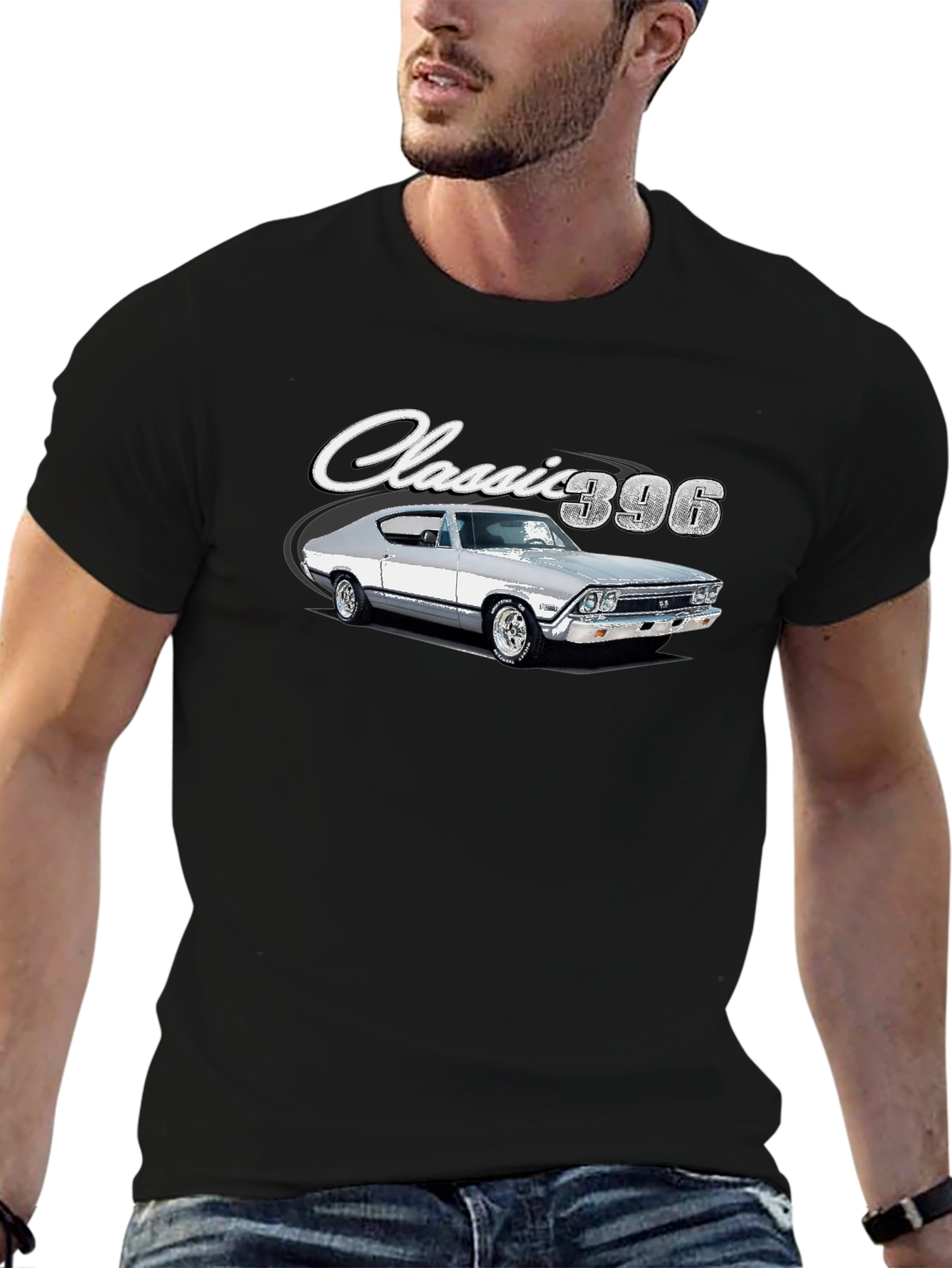 Classic 396 Car Graphic Black T-Shirt