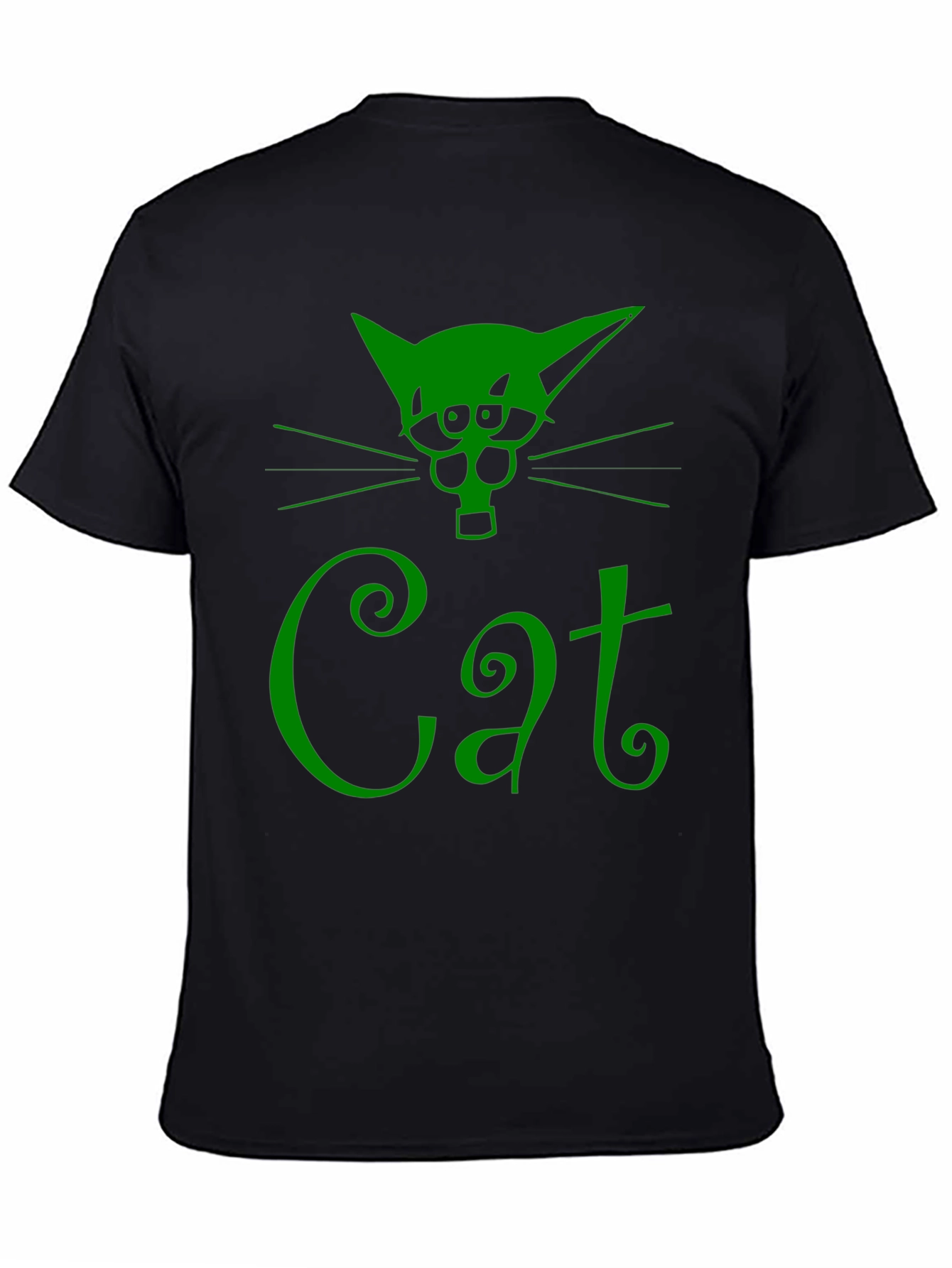 Green Cat Graphic T-Shirt
