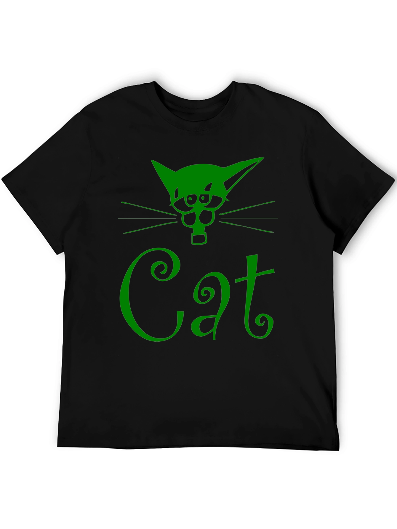 Green Cat Graphic T-Shirt