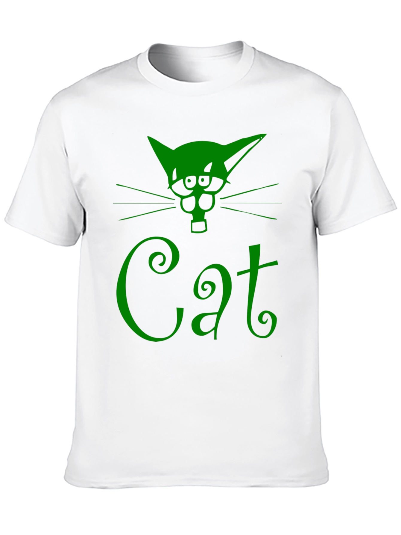 Green Cat Graphic T-Shirt