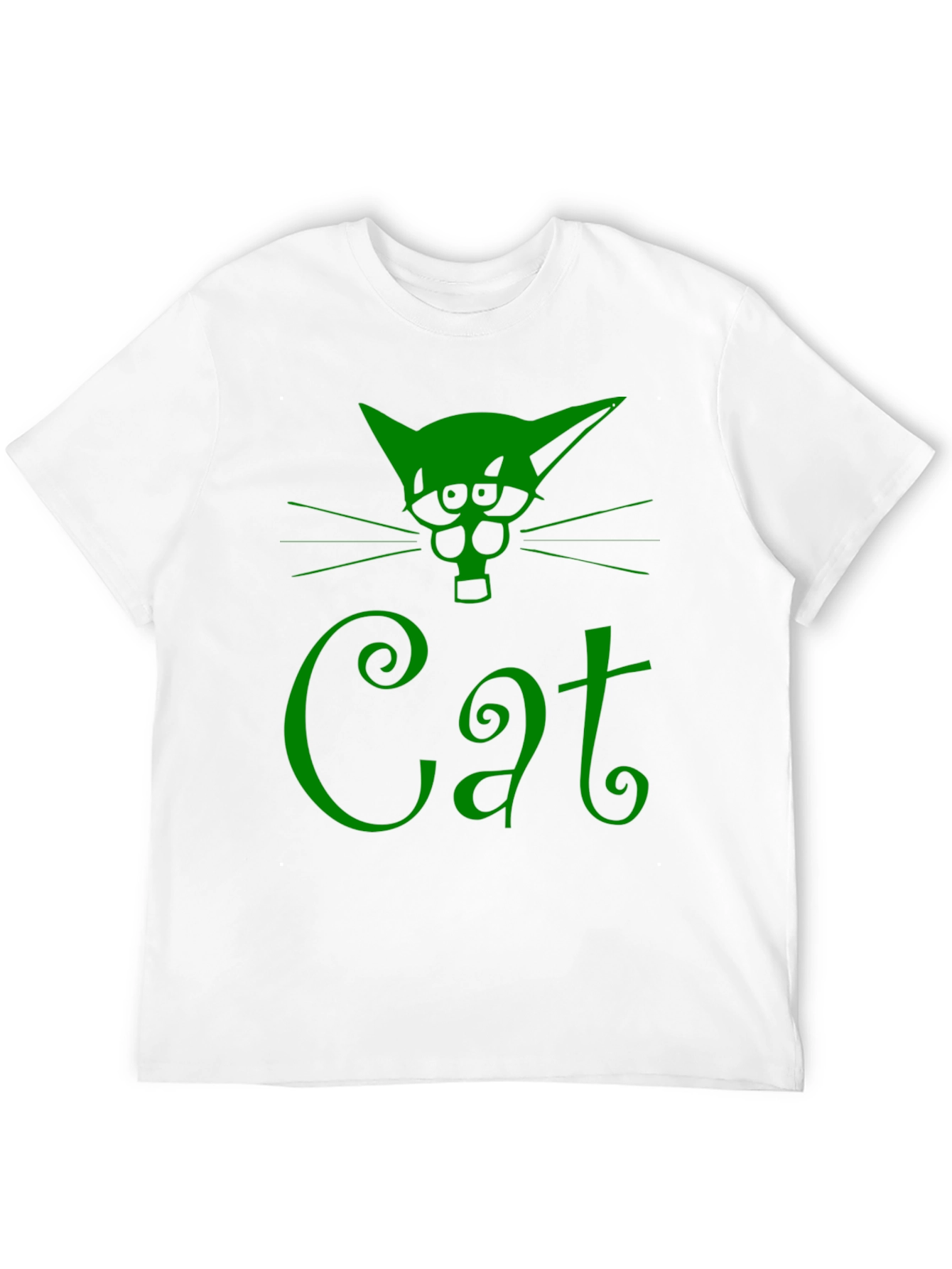 Green Cat Graphic T-Shirt