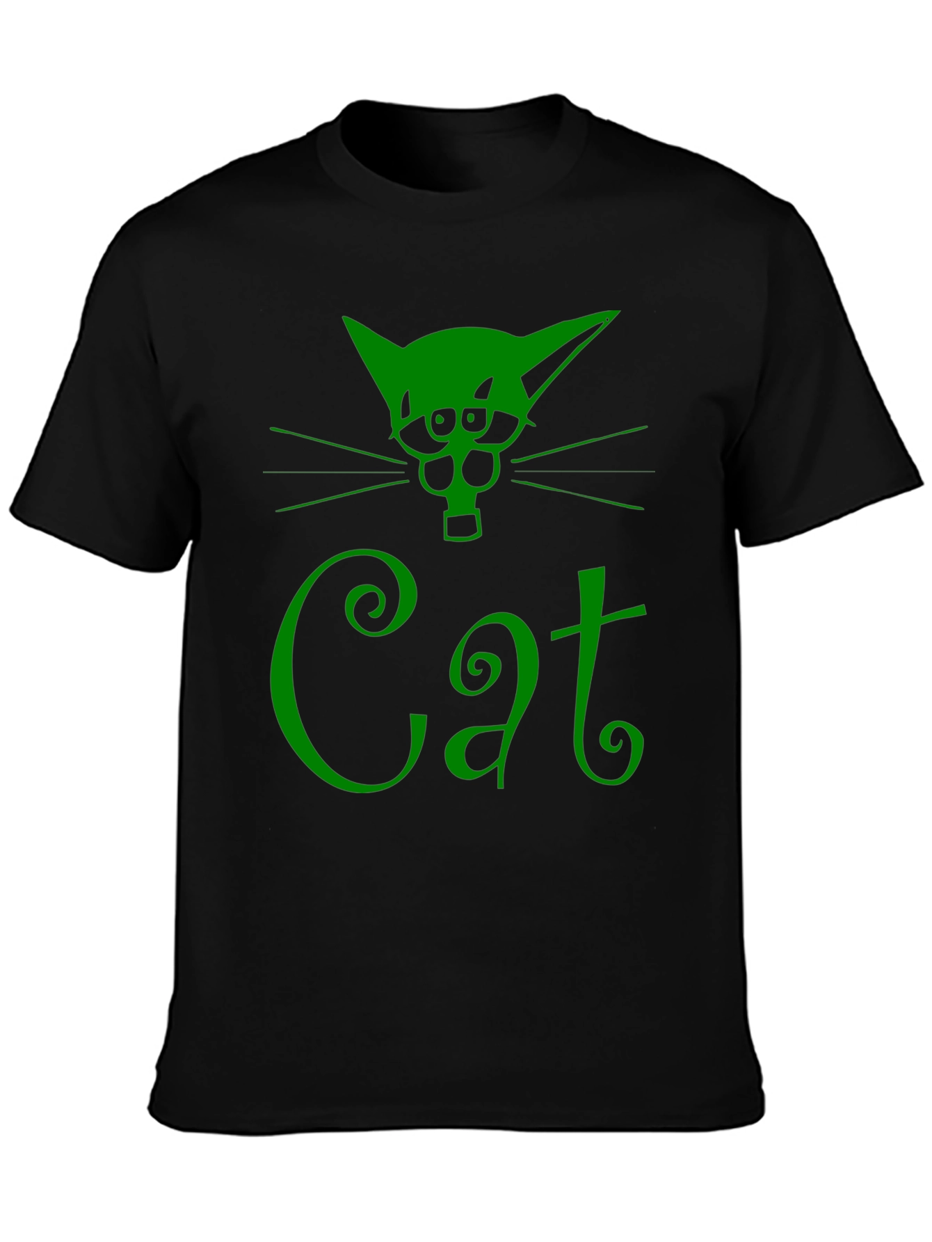 Green Cat Graphic T-Shirt