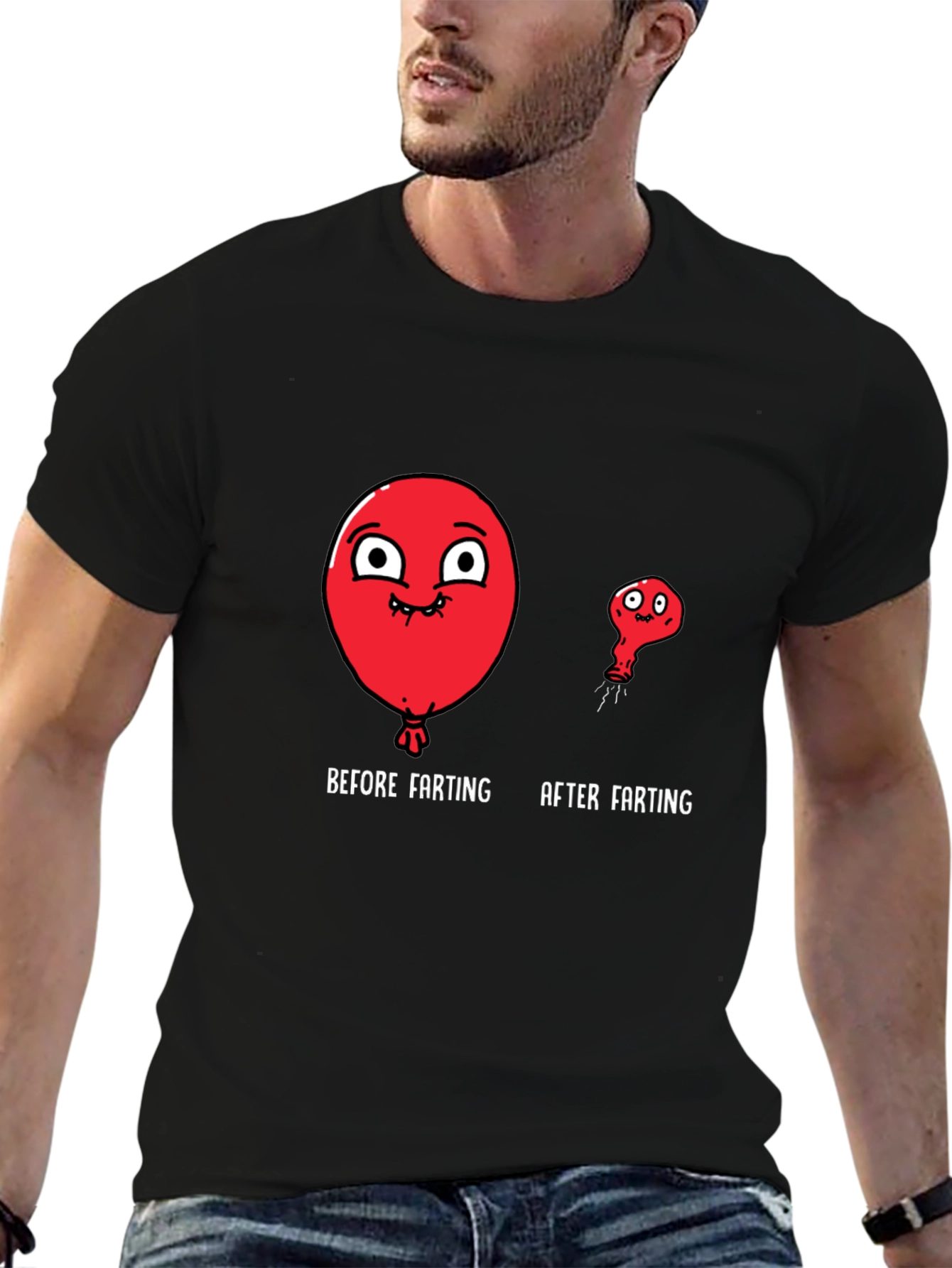 Funny Balloon Before & After Farting T-Shirt