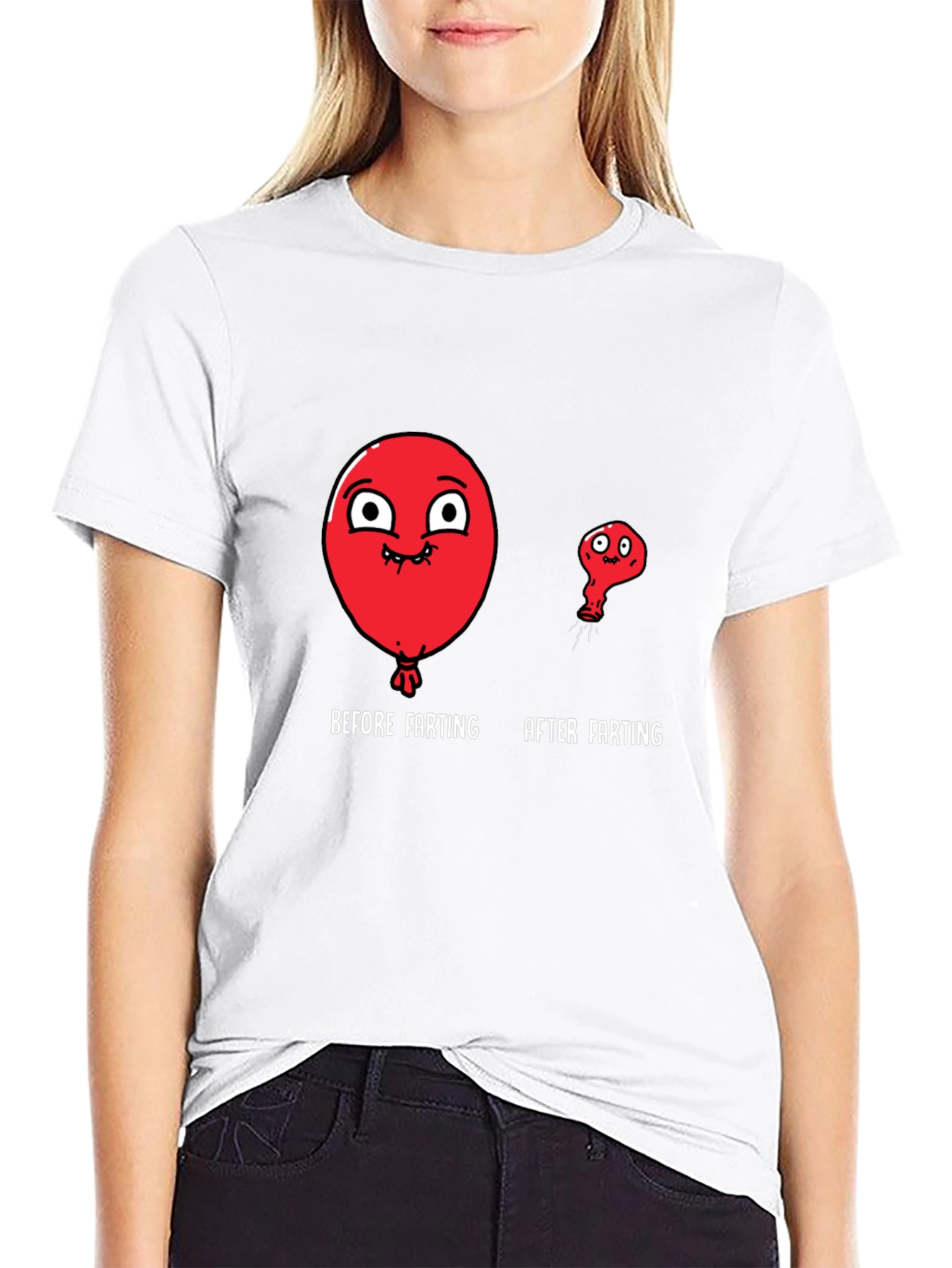 Funny Balloon Before & After Farting T-Shirt