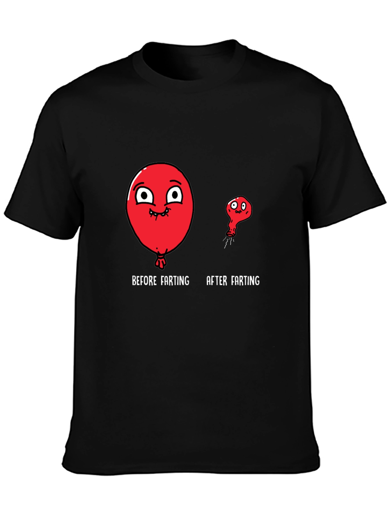 Funny Balloon Before & After Farting T-Shirt
