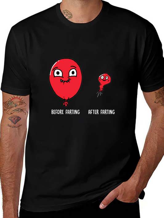 Funny Balloon Before & After Farting T-Shirt
