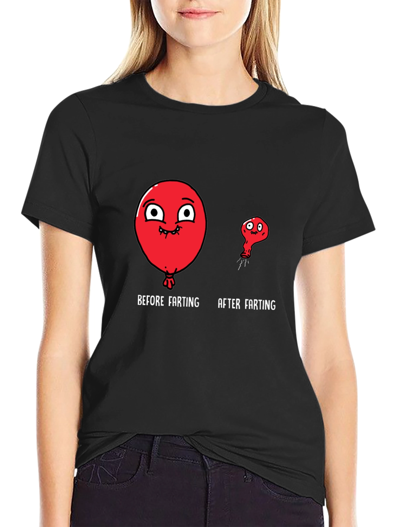 Funny Balloon Before & After Farting T-Shirt