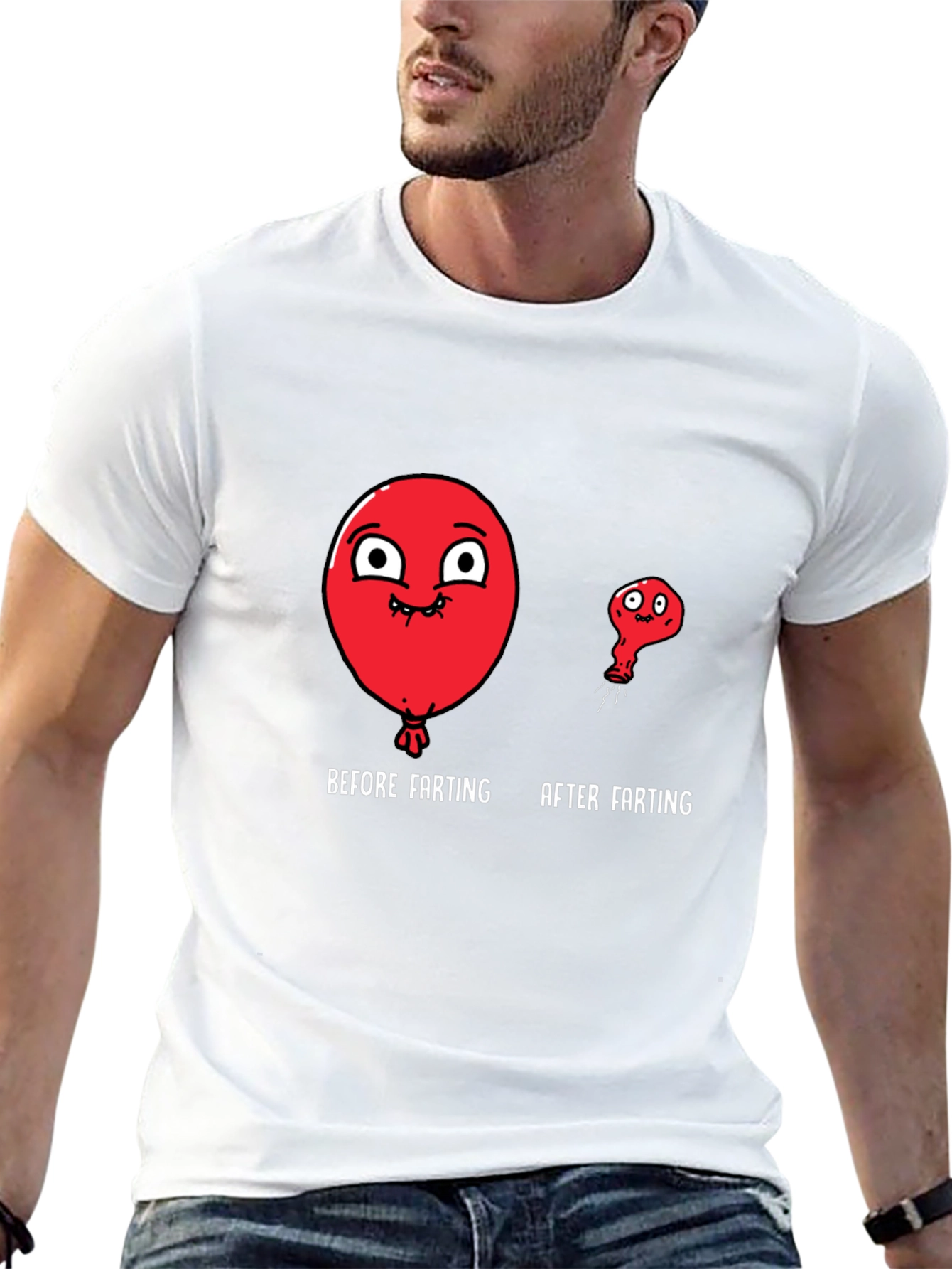 Funny Balloon Before & After Farting T-Shirt
