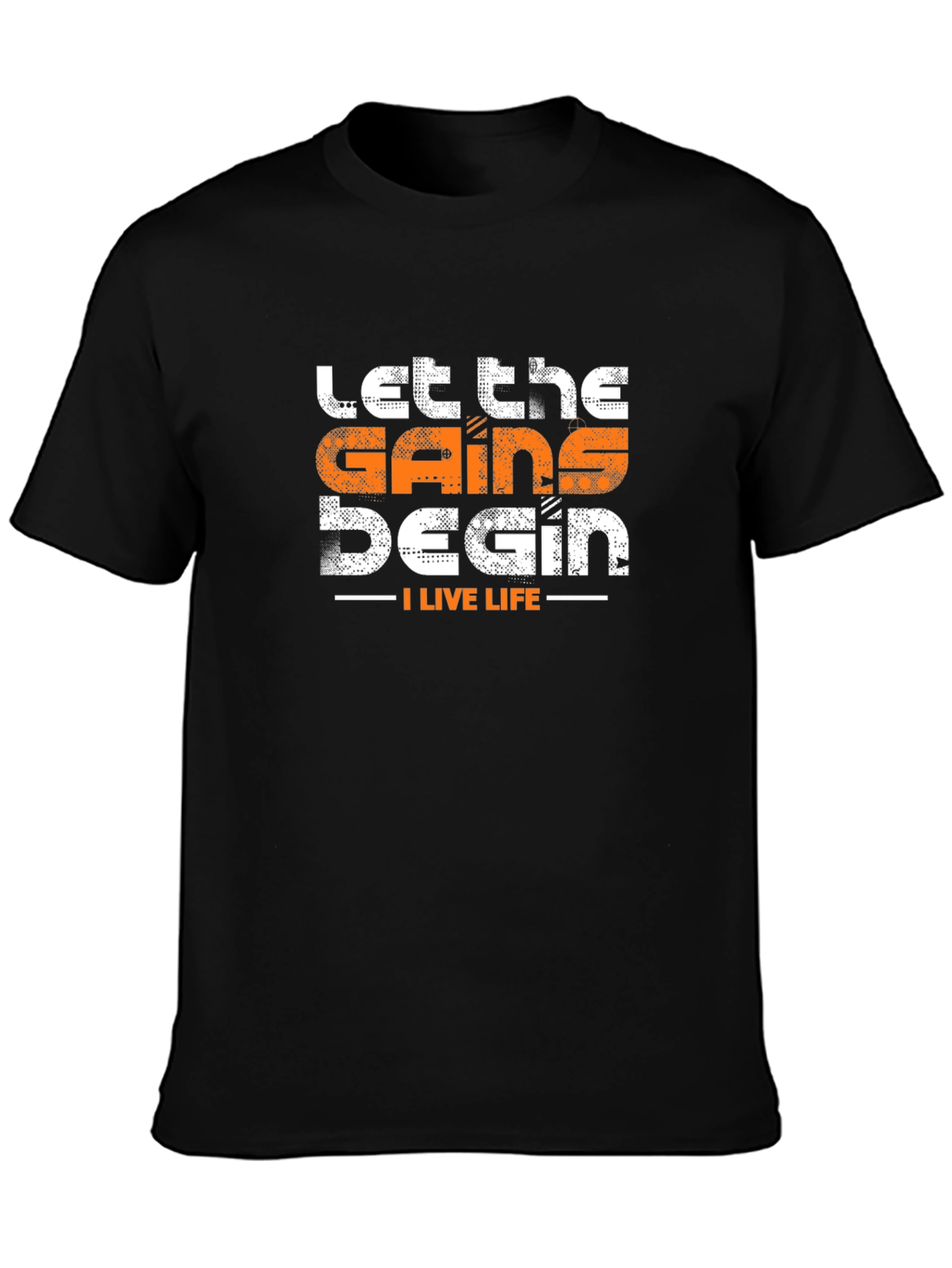 Let the Gains Begin T-Shirt - Black Gym Tee