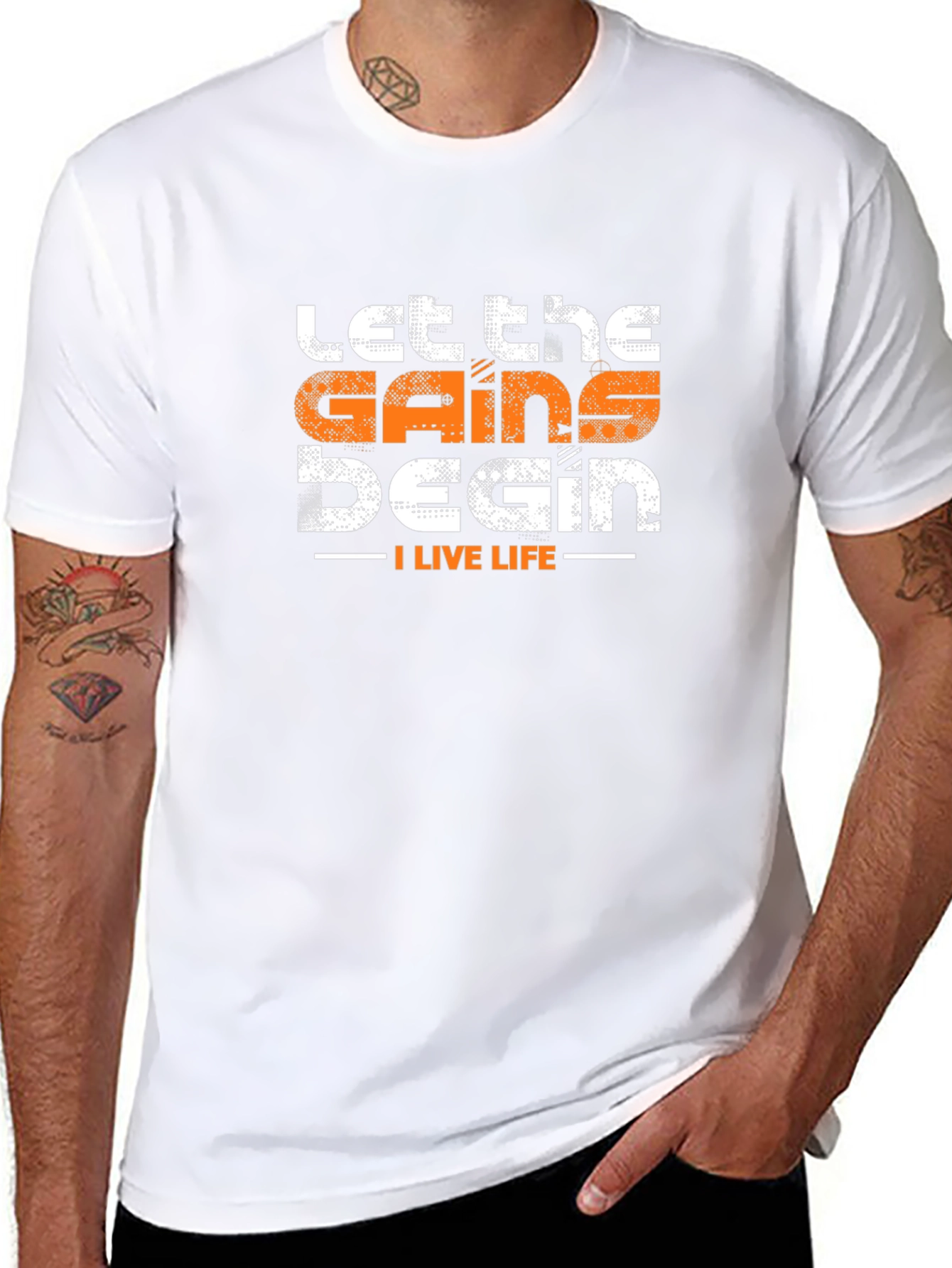 Let the Gains Begin T-Shirt - Black Gym Tee