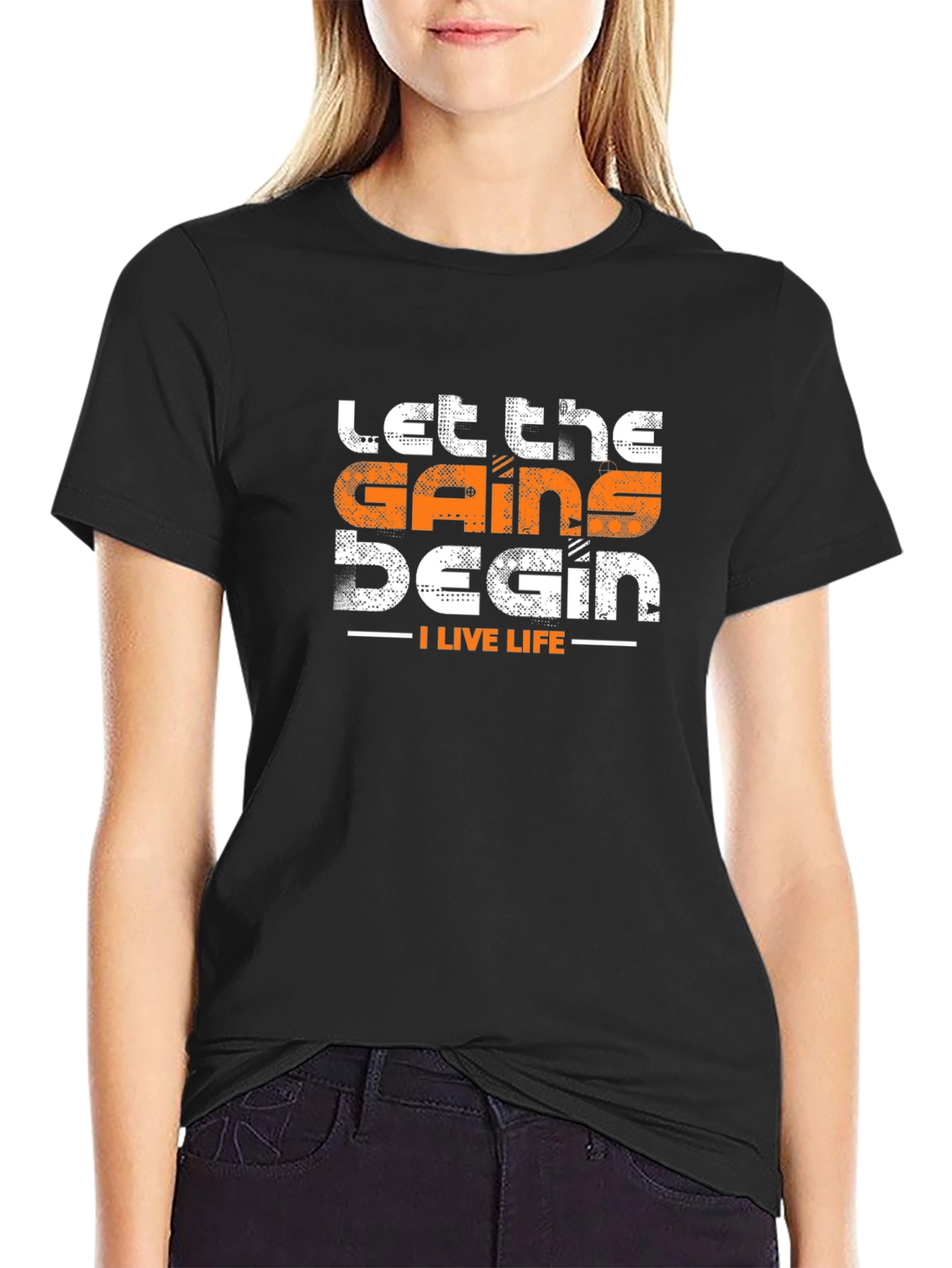 Let the Gains Begin T-Shirt - Black Gym Tee