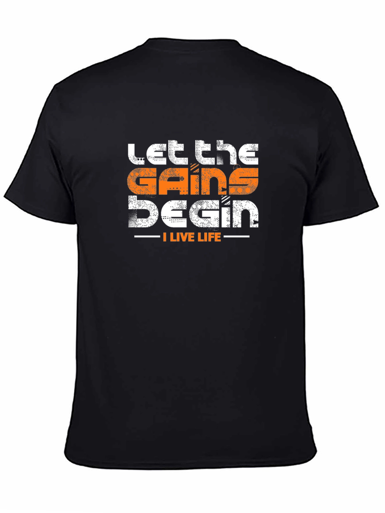 Let the Gains Begin T-Shirt - Black Gym Tee