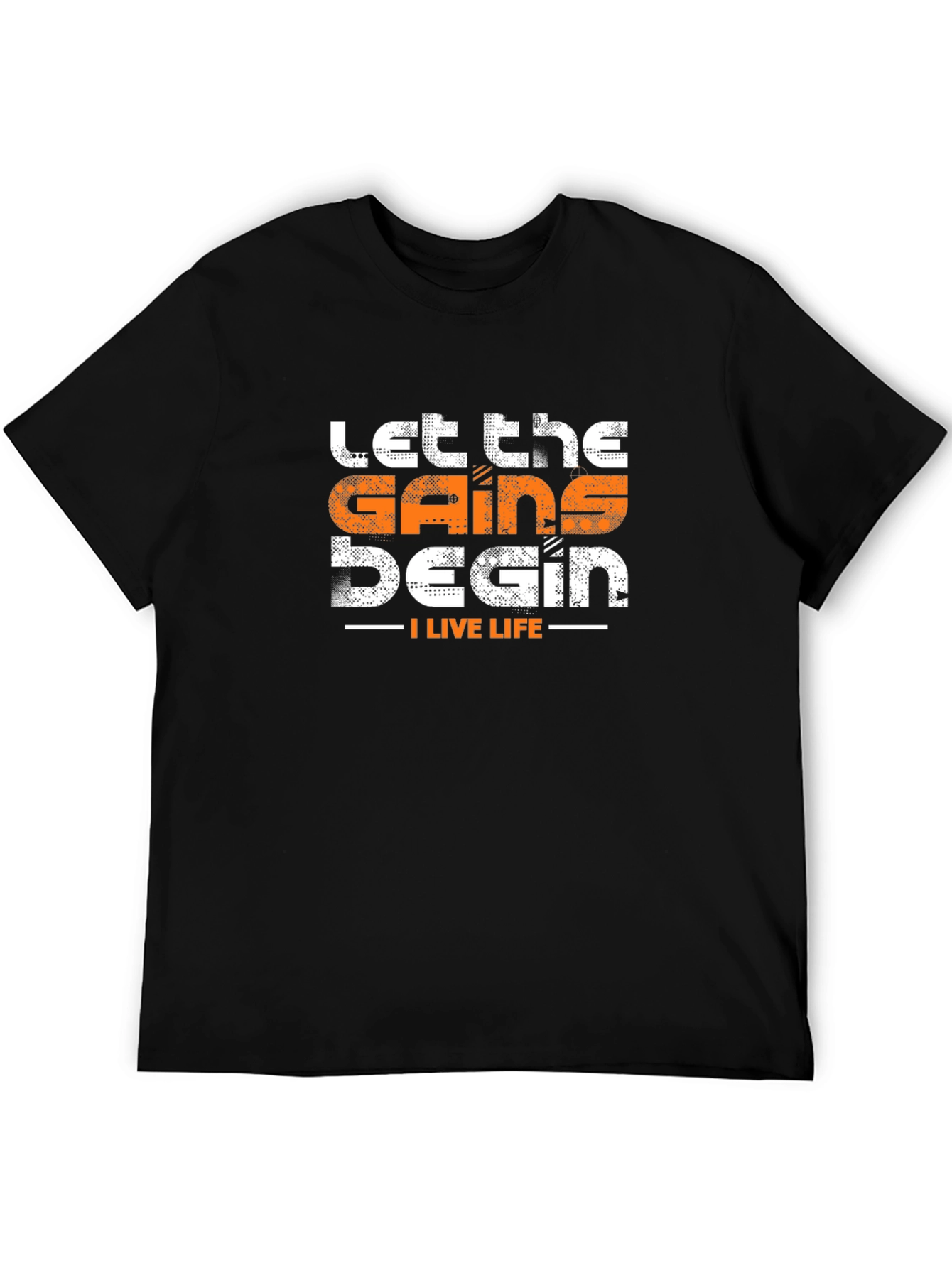Let the Gains Begin T-Shirt - Black Gym Tee