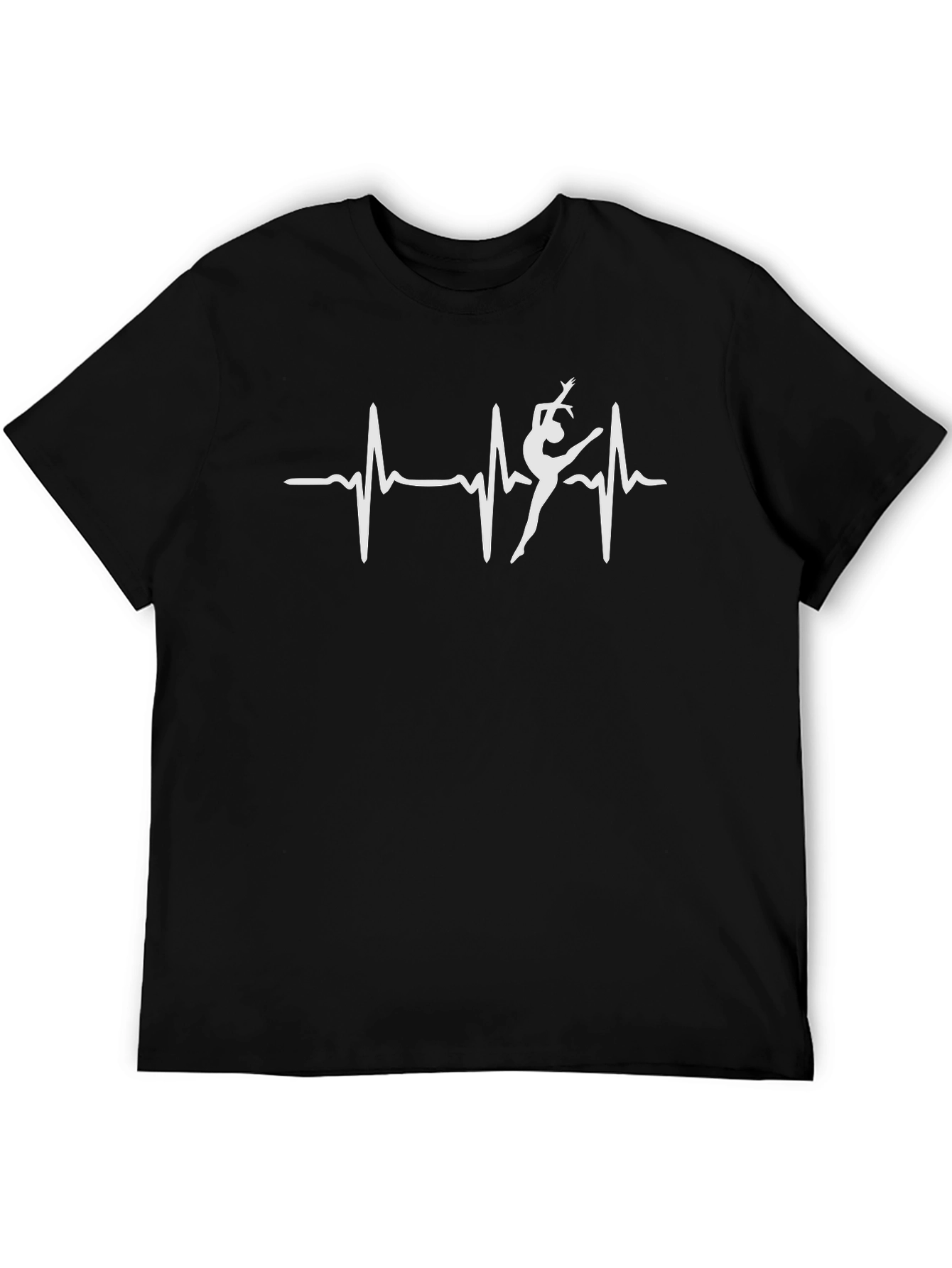 Gymnastics Heartbeat T-Shirt - Black Cotton Tee