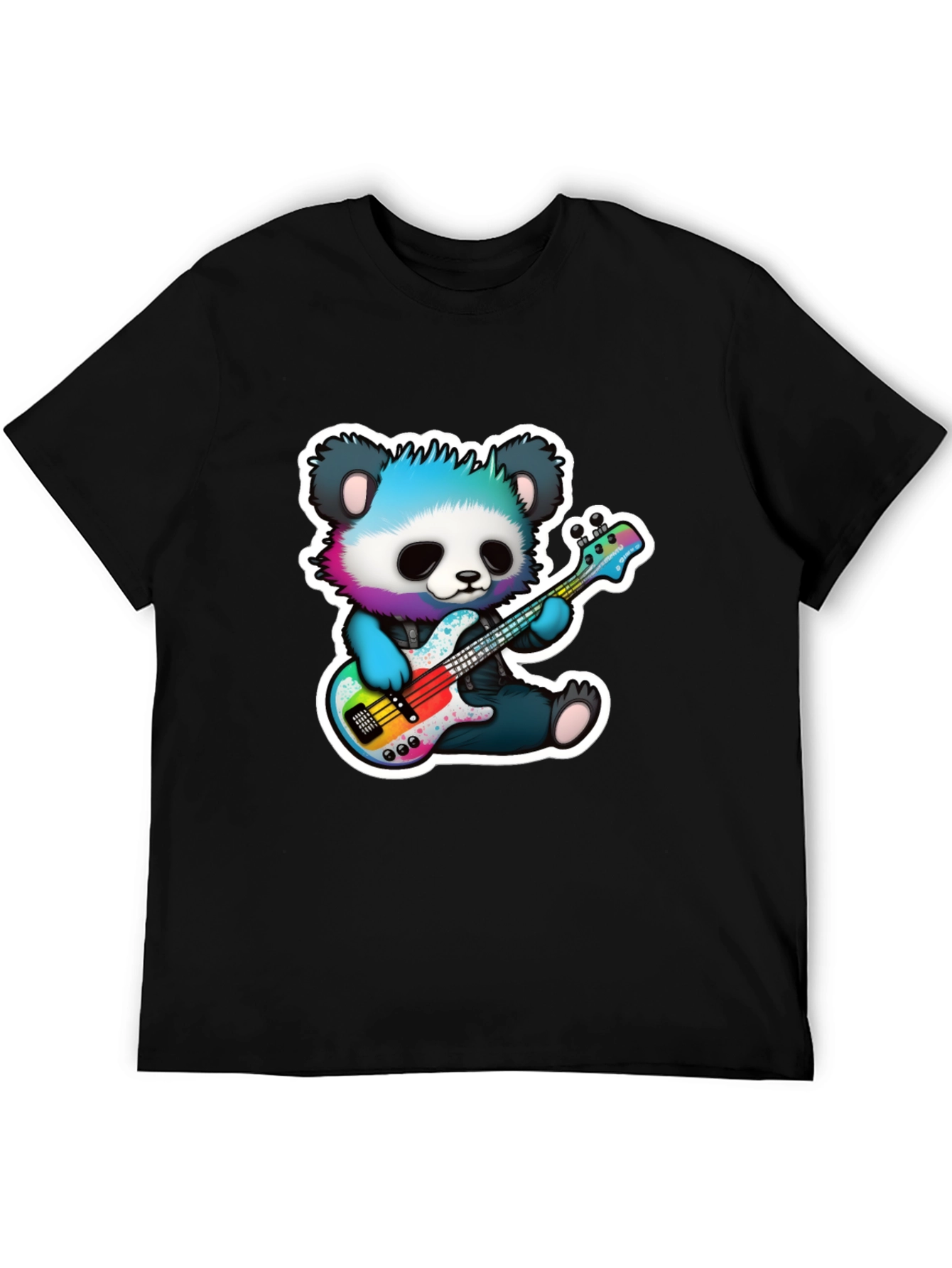 Panda Guitarist Graphic Tee - Cool Bear Musician Shirt