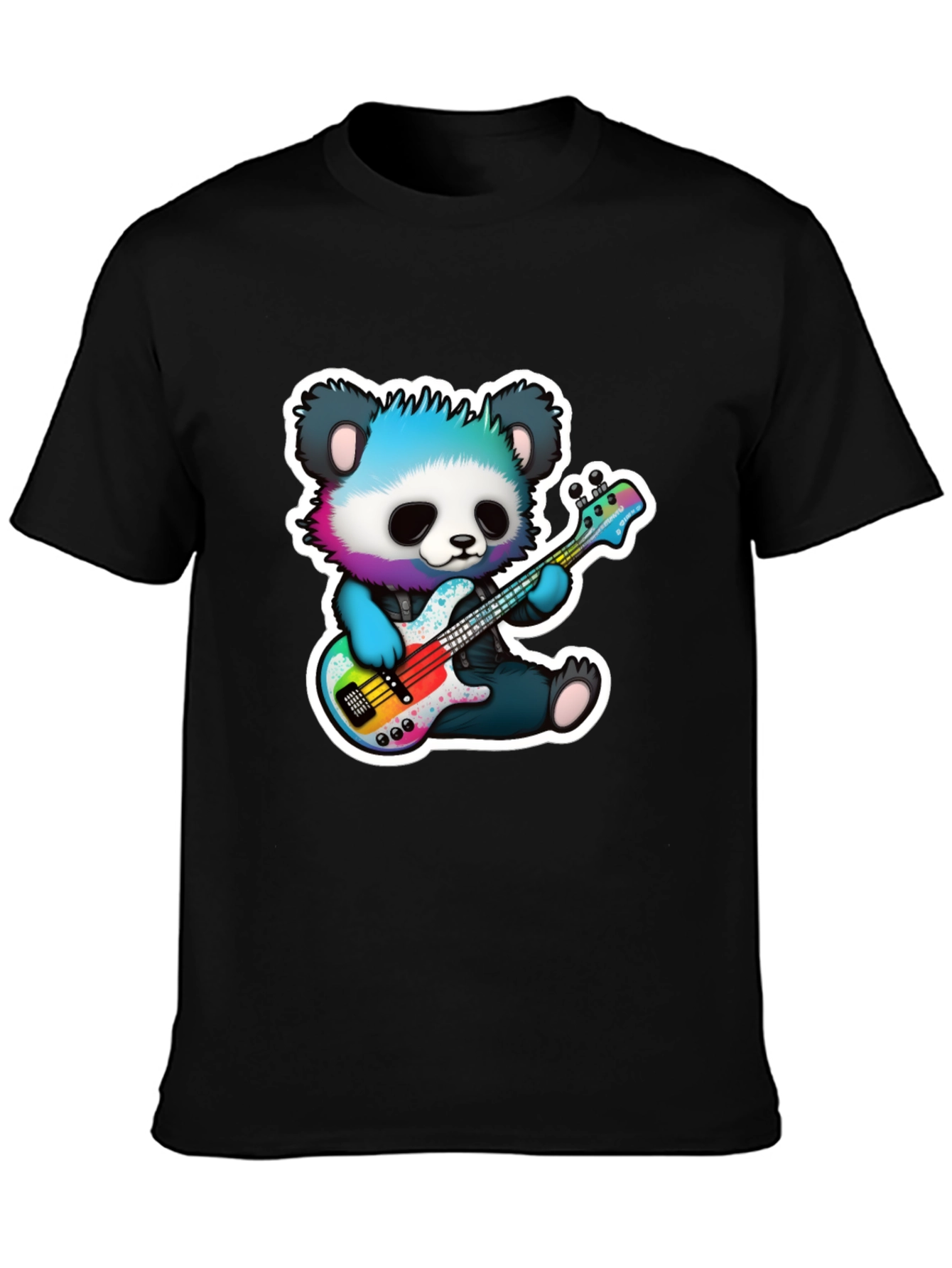 Panda Guitarist Graphic Tee - Cool Bear Musician Shirt