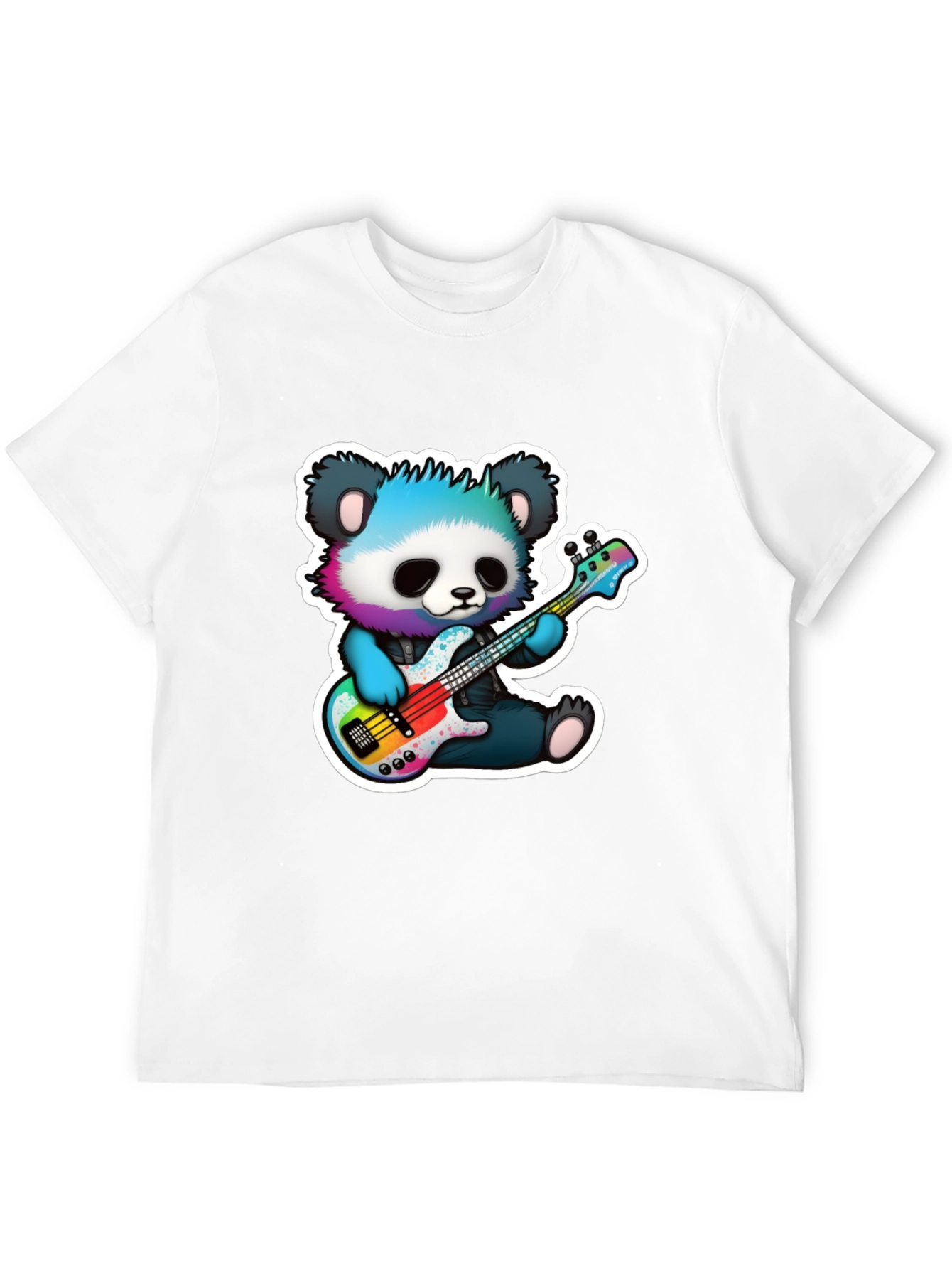 Panda Guitarist Graphic Tee - Cool Bear Musician Shirt