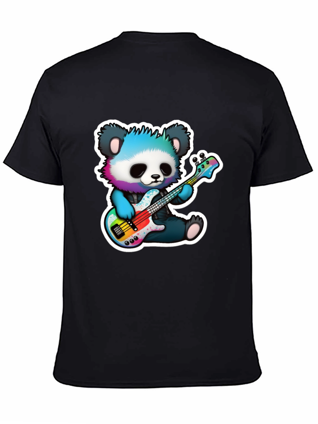 Panda Guitarist Graphic Tee - Cool Bear Musician Shirt