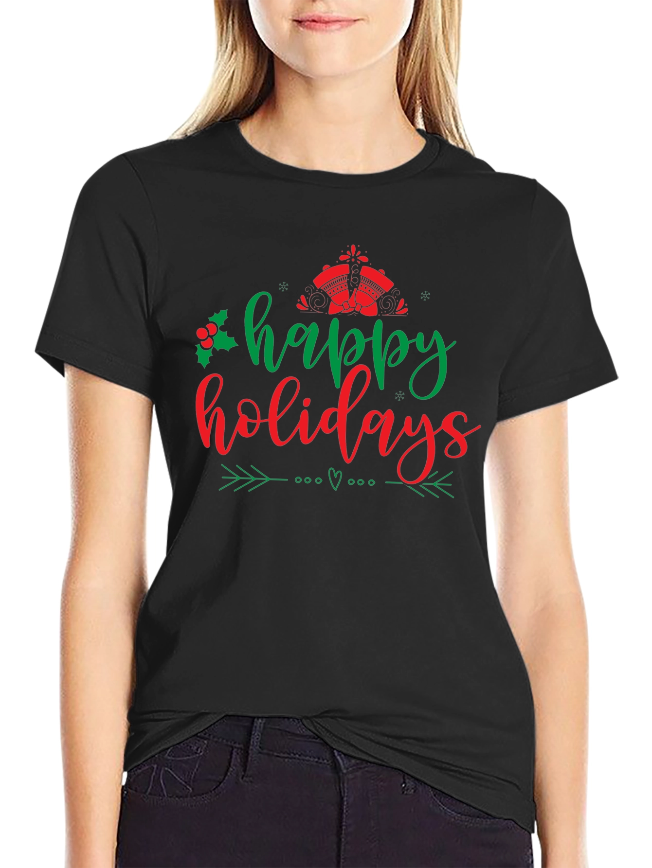 Happy Holidays Graphic T-Shirt - Festive Holiday Apparel