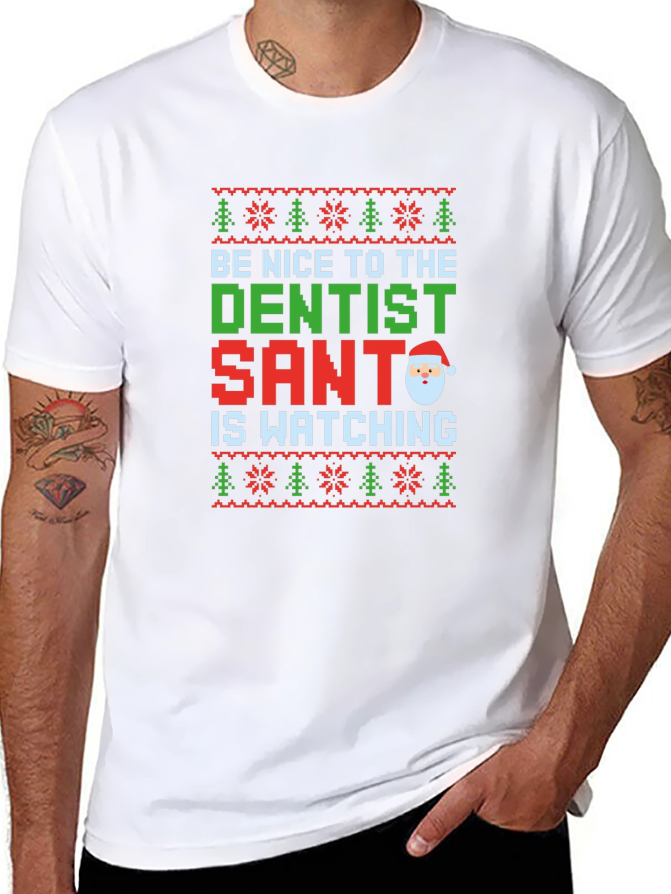 Dentist Santa Christmas Ugly Sweater T-Shirt
