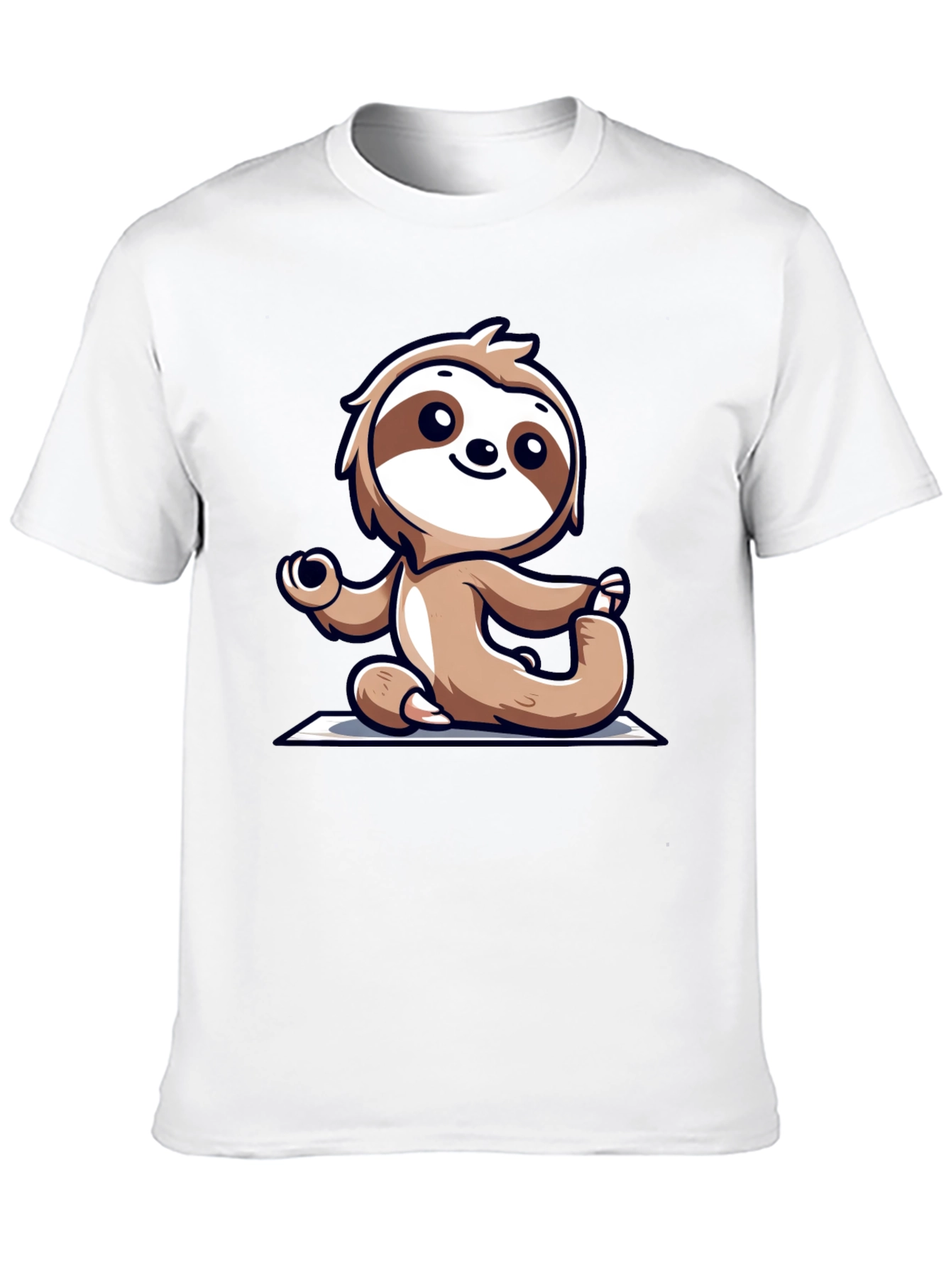 Sloth Doing Yoga T-Shirt - Relaxed Fit Black Tee