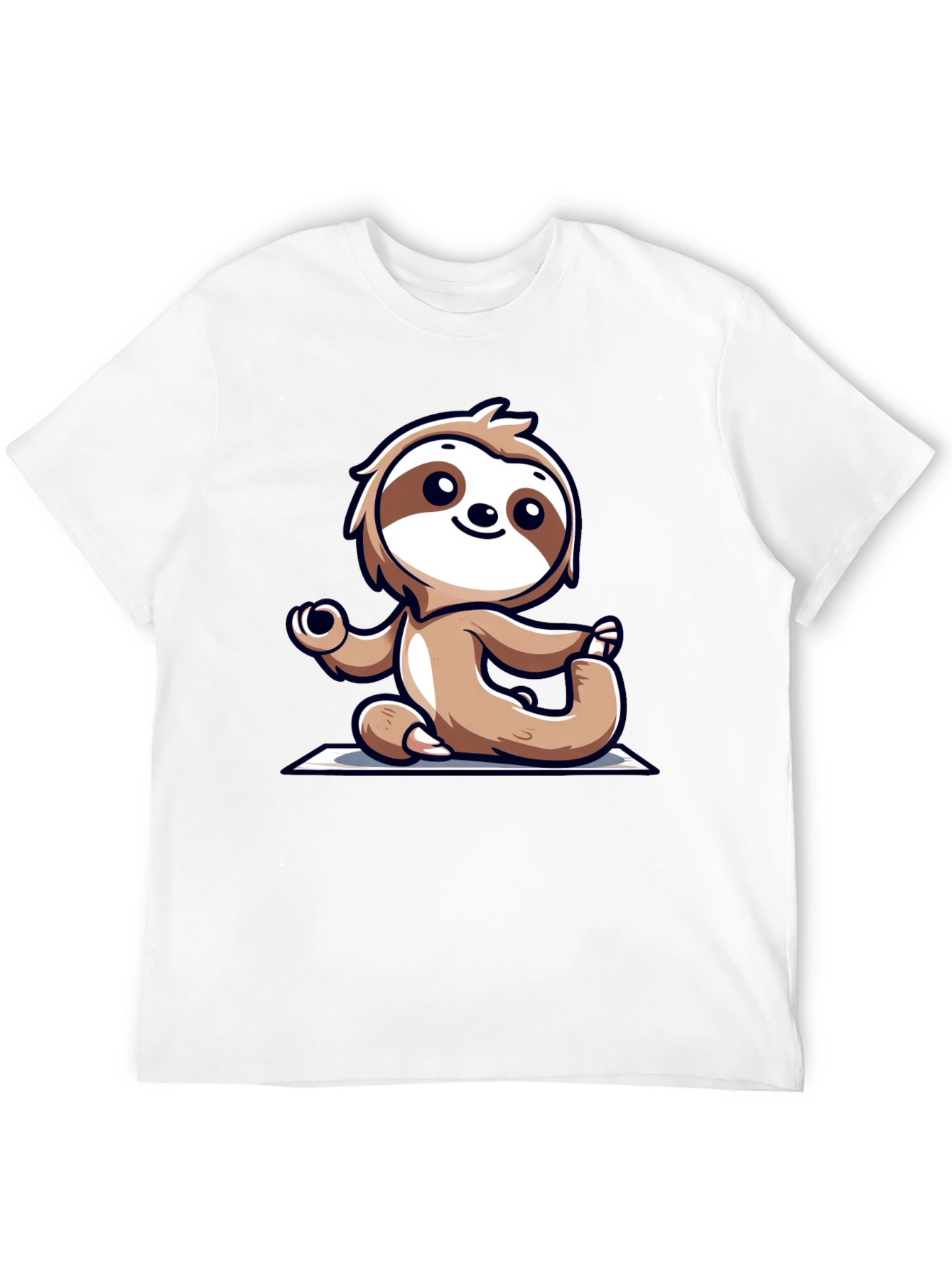 Sloth Doing Yoga T-Shirt - Relaxed Fit Black Tee
