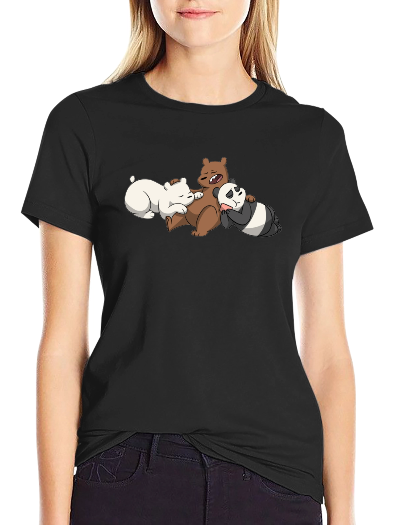 We Bare Bears Nap T-Shirt - Black