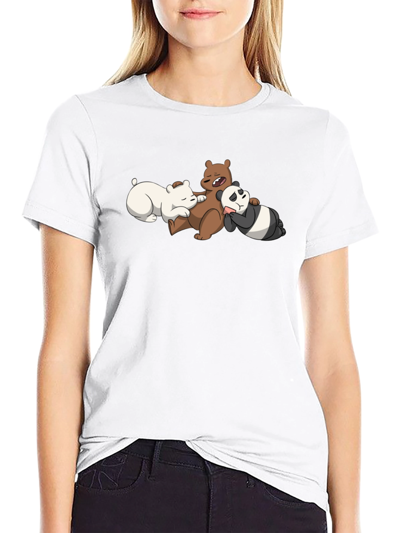 We Bare Bears Nap T-Shirt - Black