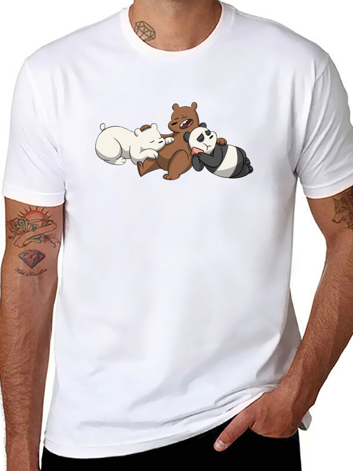 We Bare Bears Nap T-Shirt - Black