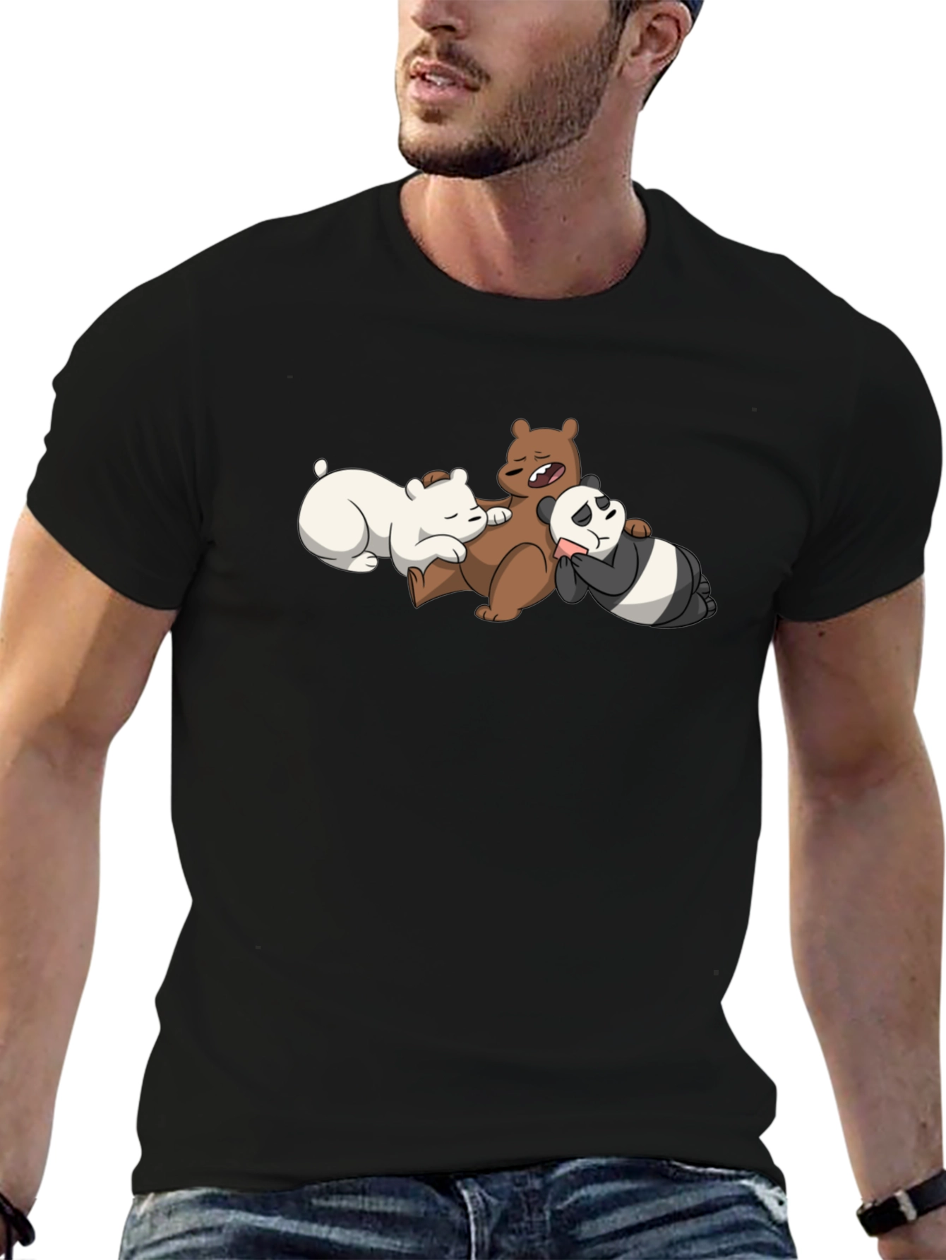 We Bare Bears Nap T-Shirt - Black