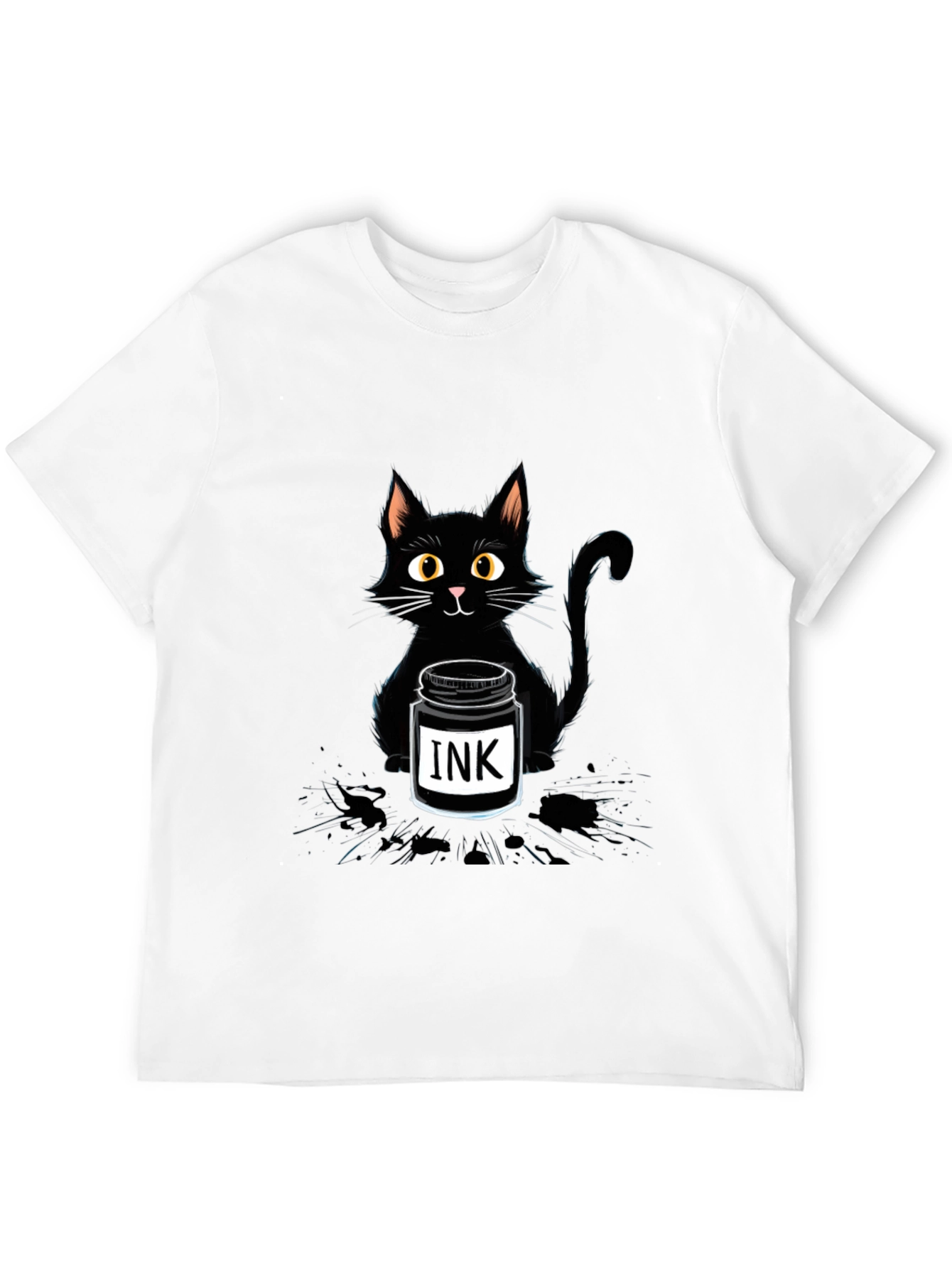 Black Cat with Ink T-Shirt