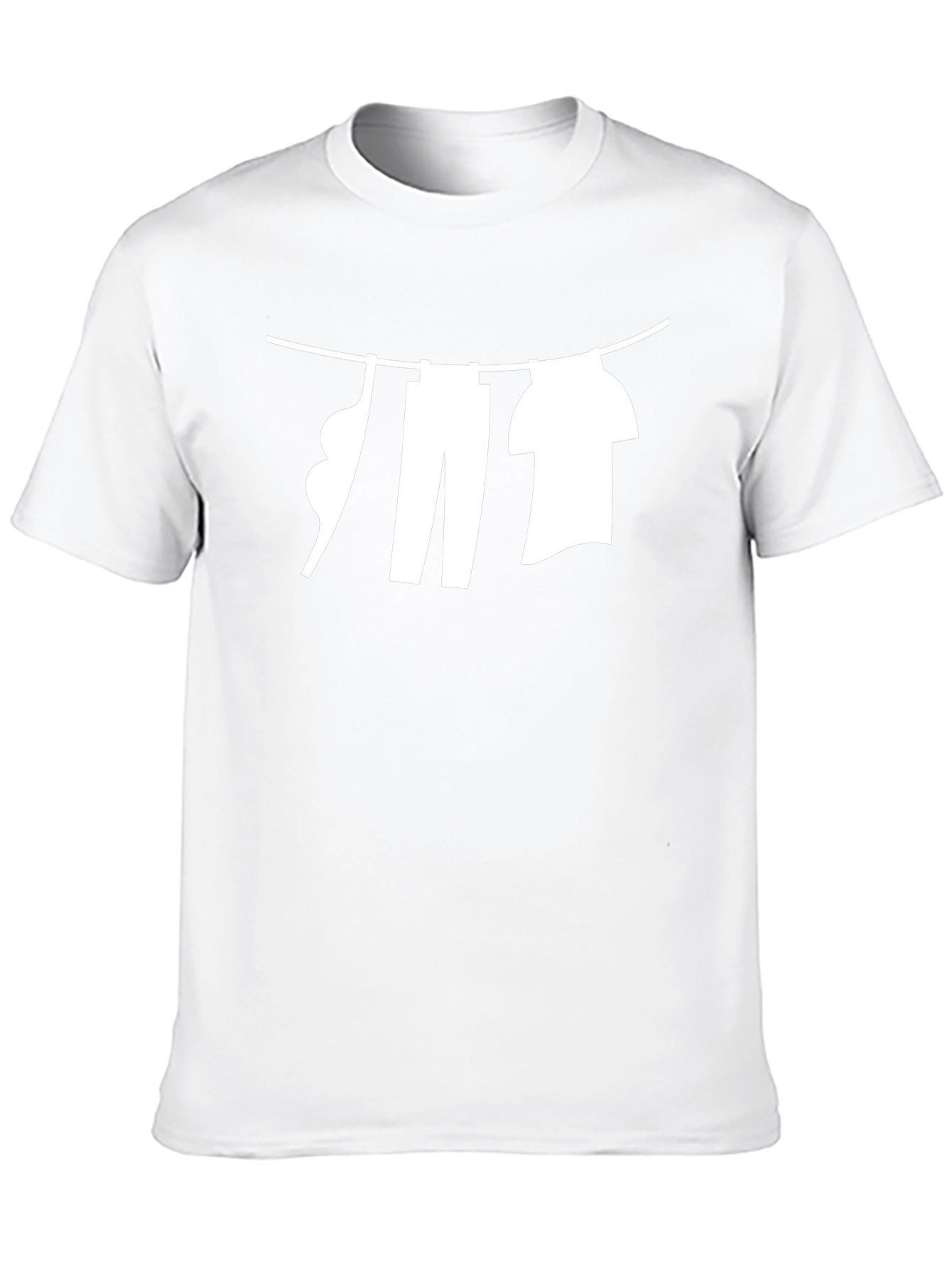 Laundry Line Graphic Tee - Black Cotton Casual T-Shirt
