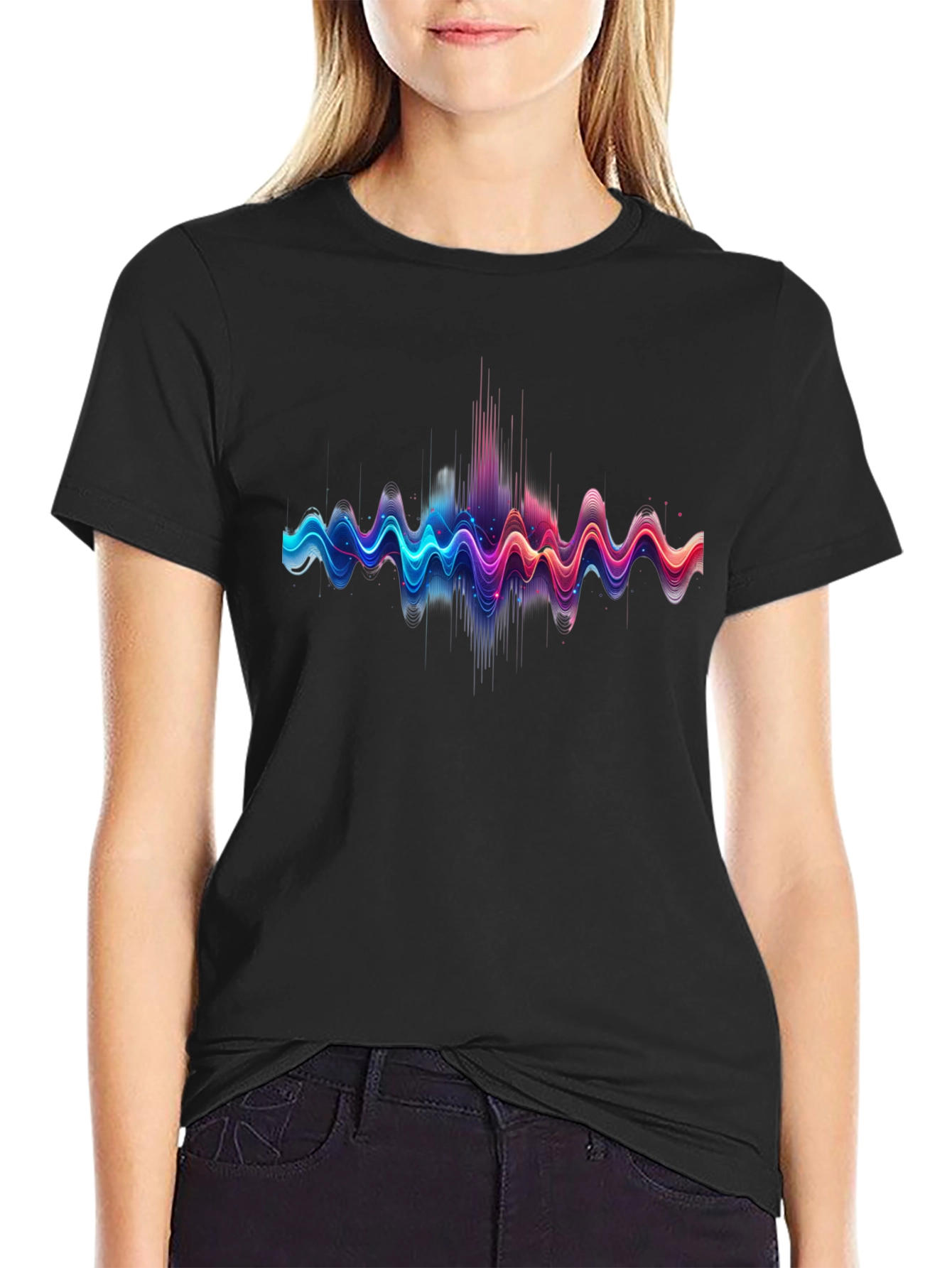 Vibrant Sound Wave Graphic T-Shirt