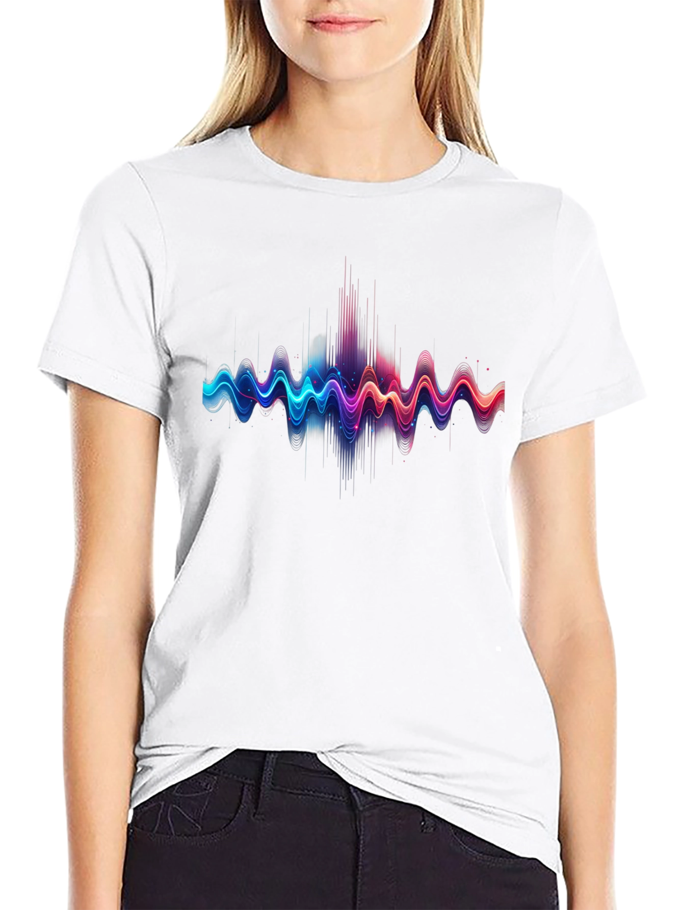 Vibrant Sound Wave Graphic T-Shirt