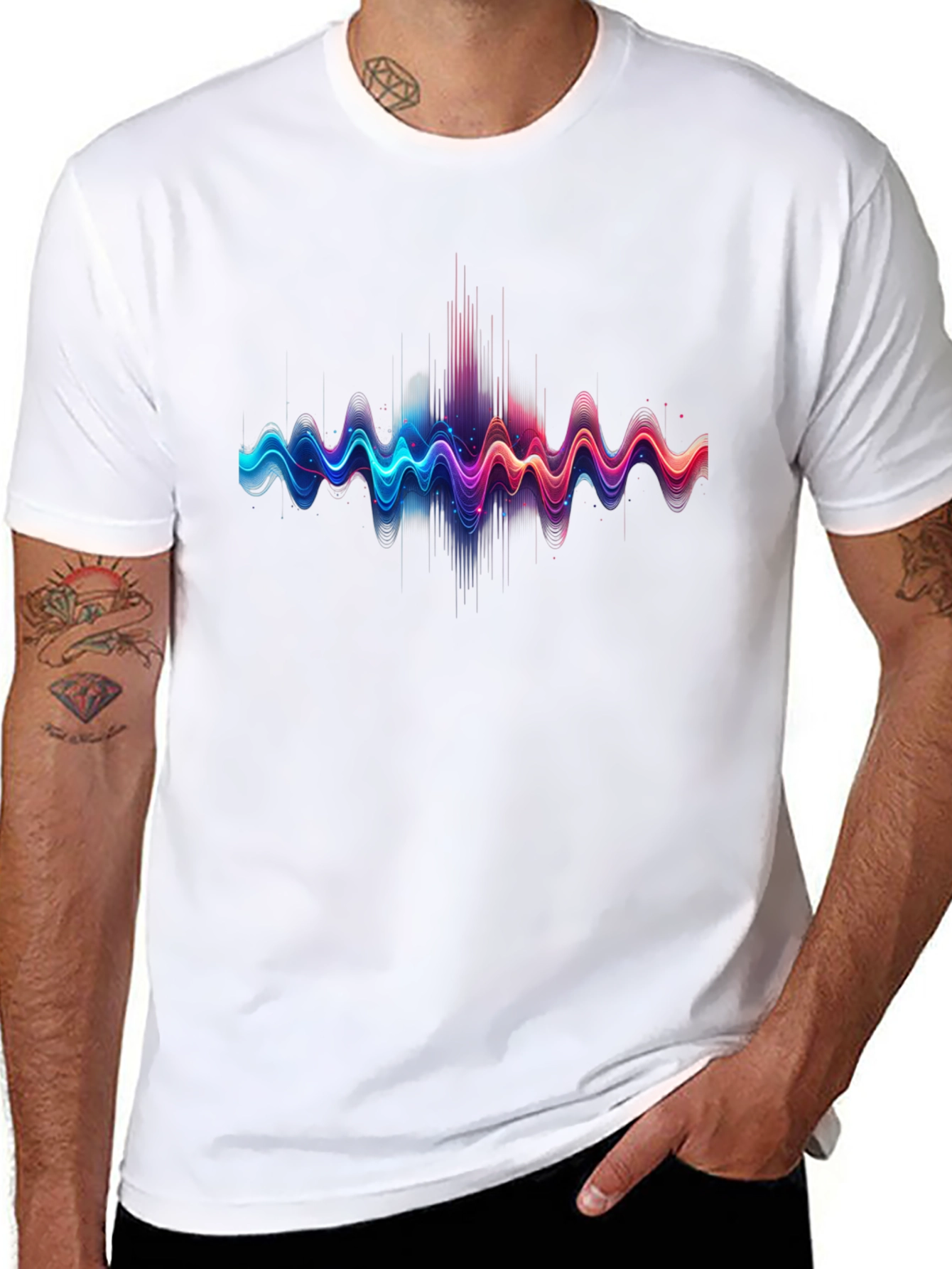 Vibrant Sound Wave Graphic T-Shirt