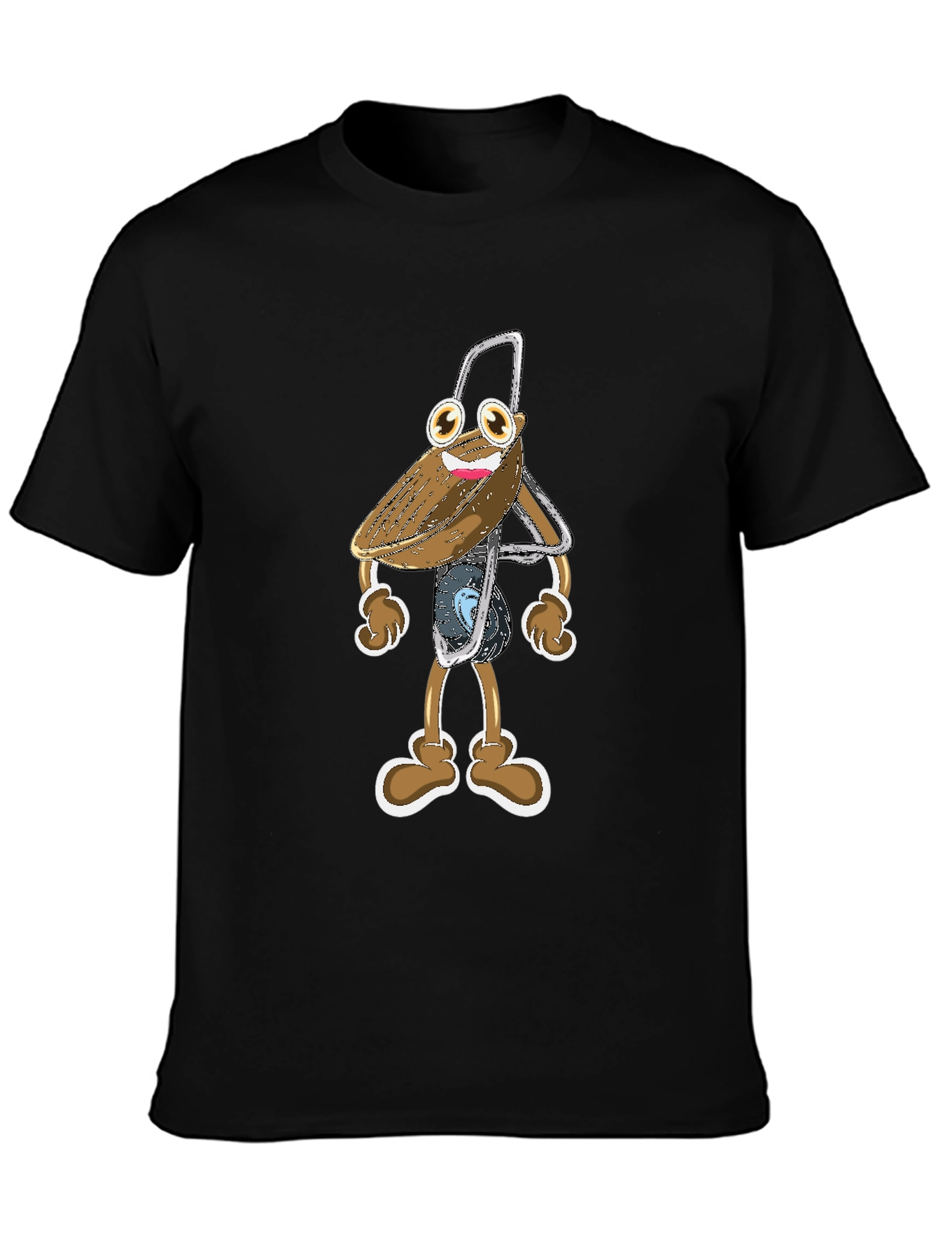 Funky Cartoon Character Black T-Shirt