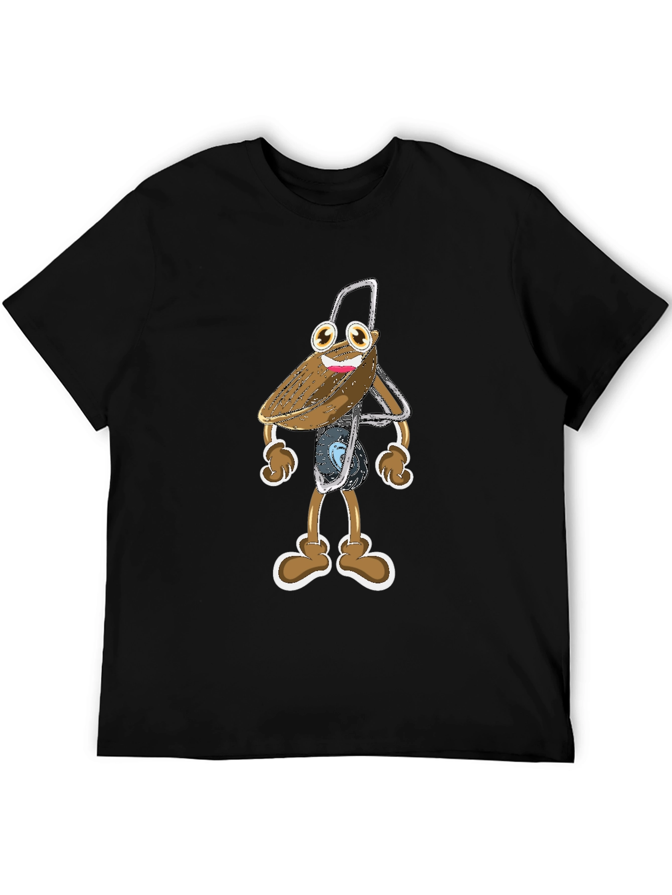 Funky Cartoon Character Black T-Shirt