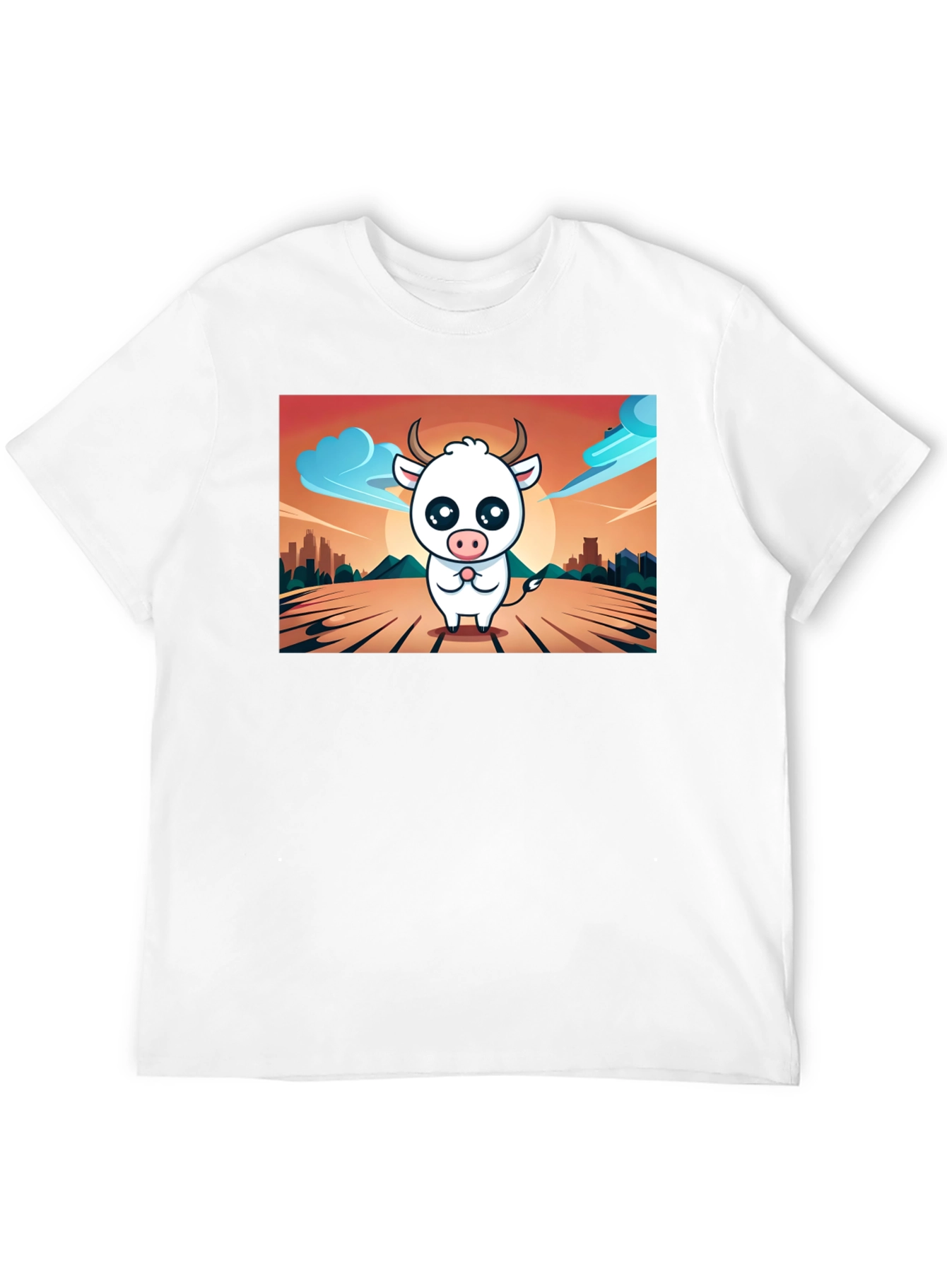 Cute Cow Graphic T-Shirt - Black Unisex Tee