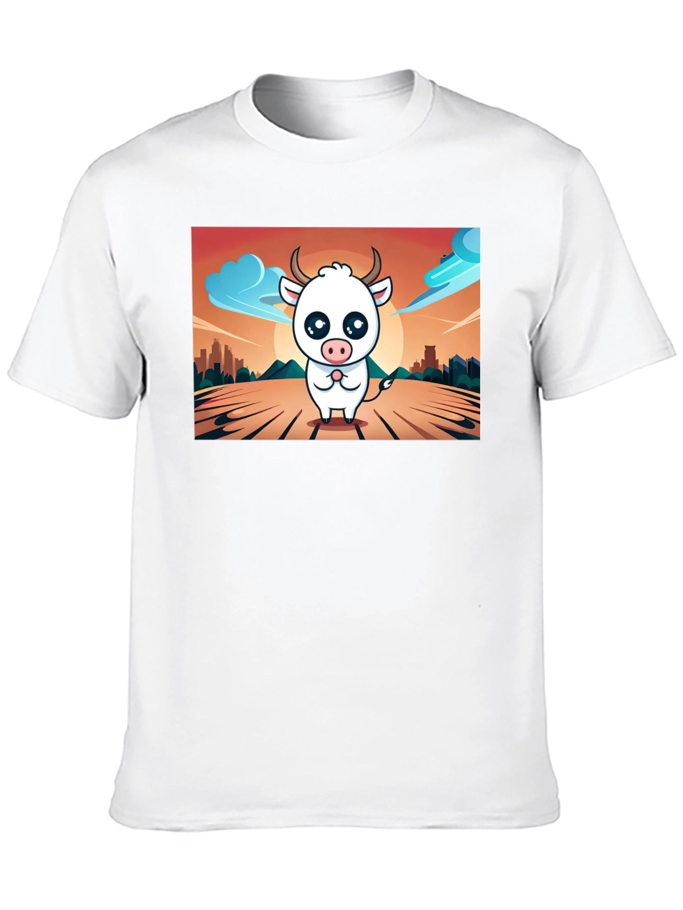 Cute Cow Graphic T-Shirt - Black Unisex Tee