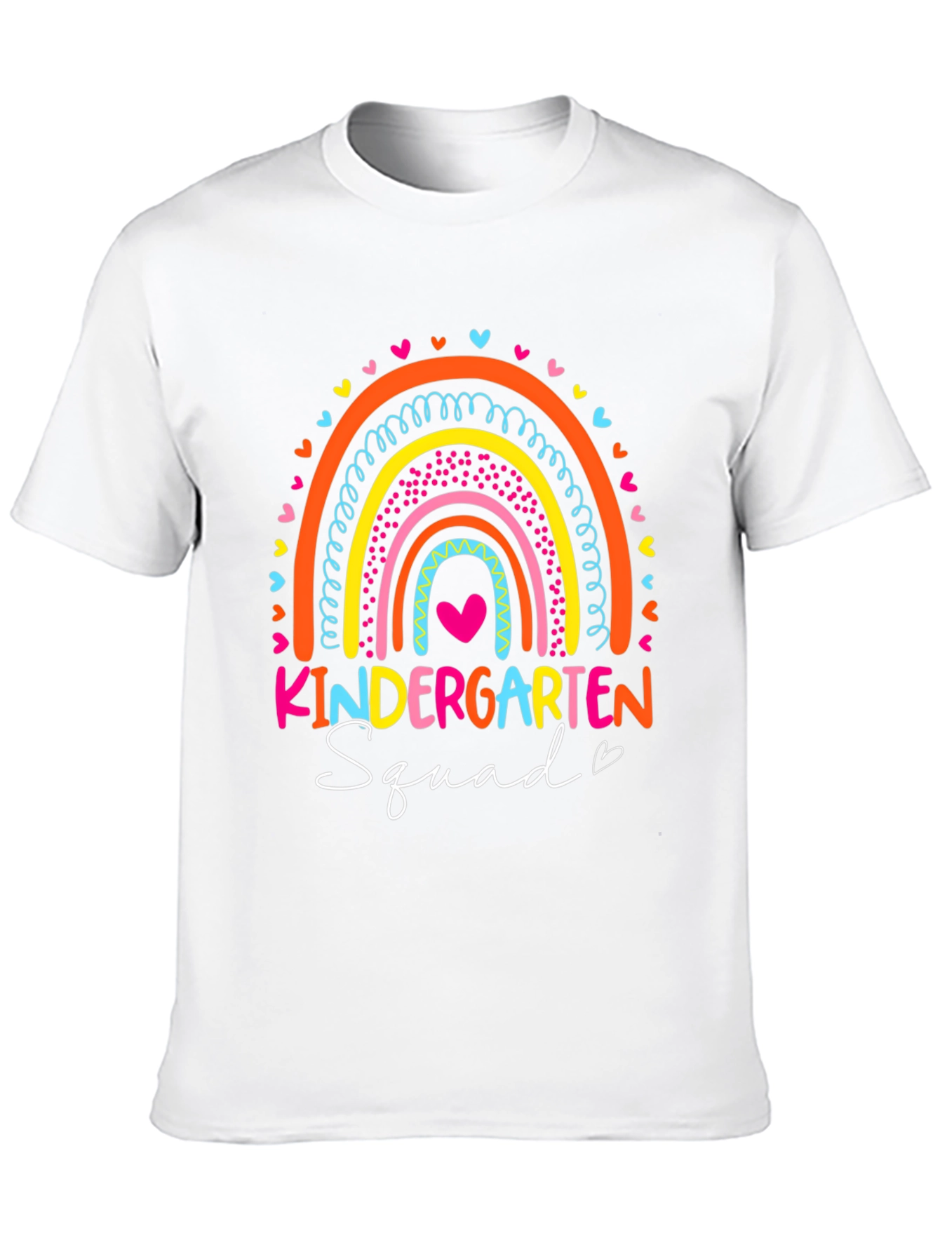 Kindergarten Squad Rainbow Teacher T-Shirt