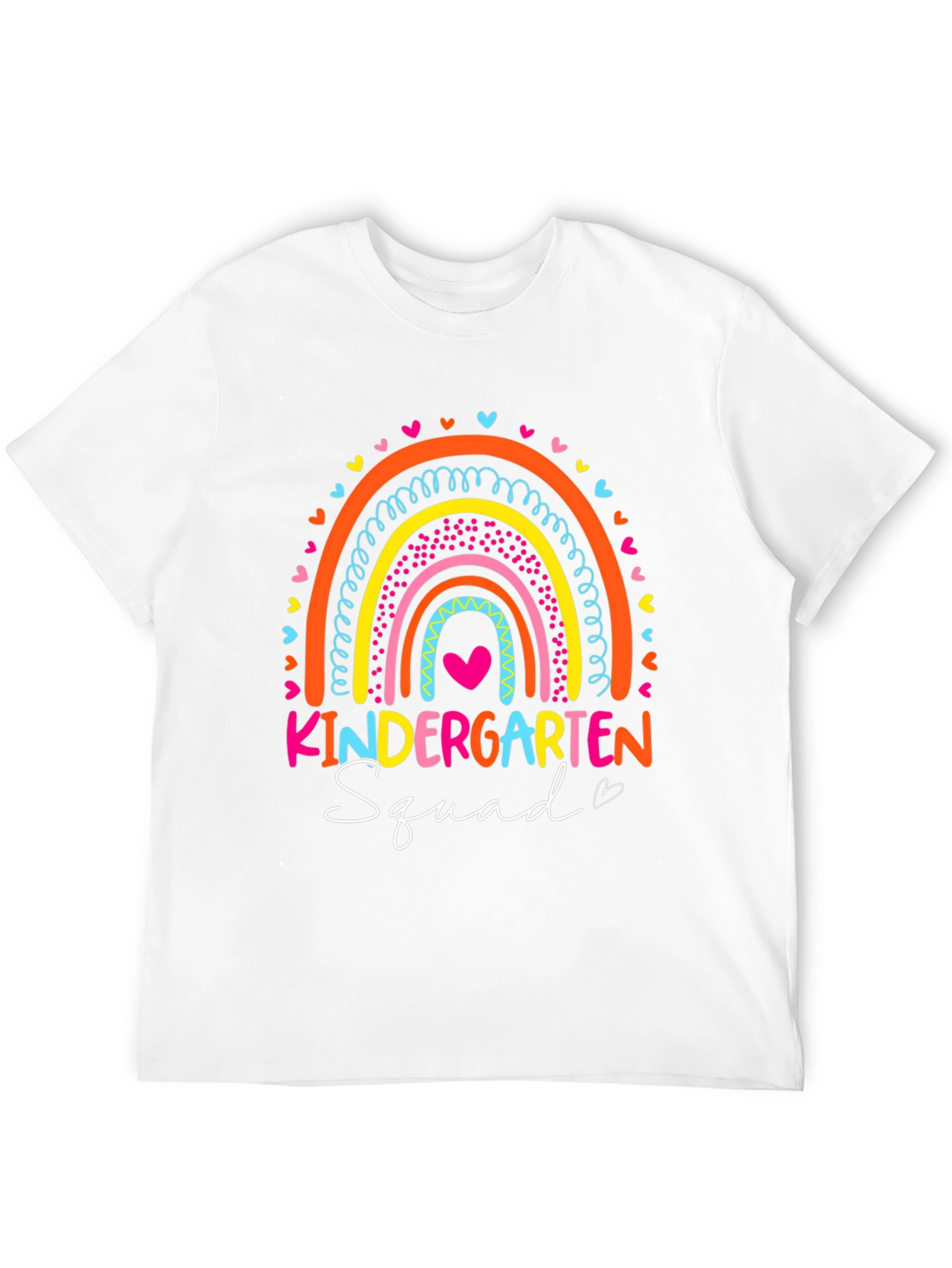 Kindergarten Squad Rainbow Teacher T-Shirt