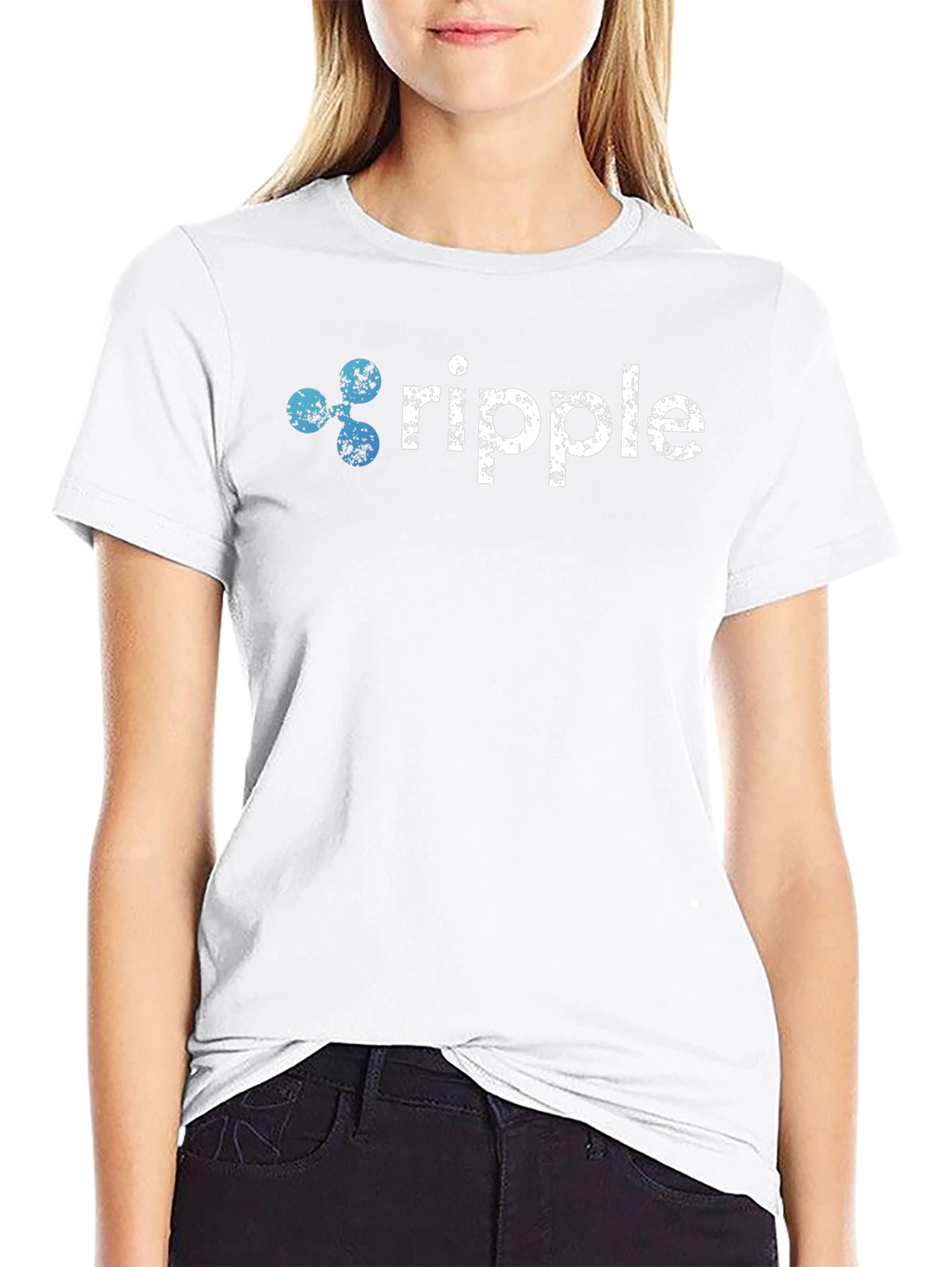 Ripple Crypto T-Shirt - Distressed Logo Design