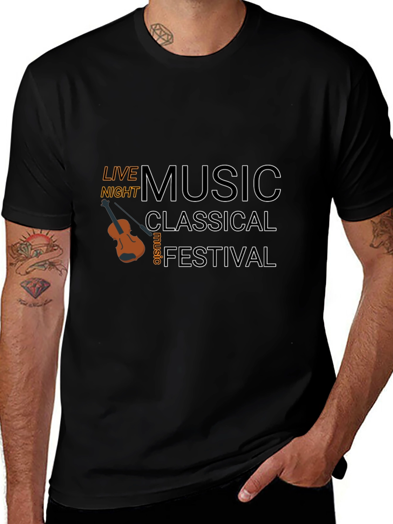 Live Music Festival Black T-Shirt
