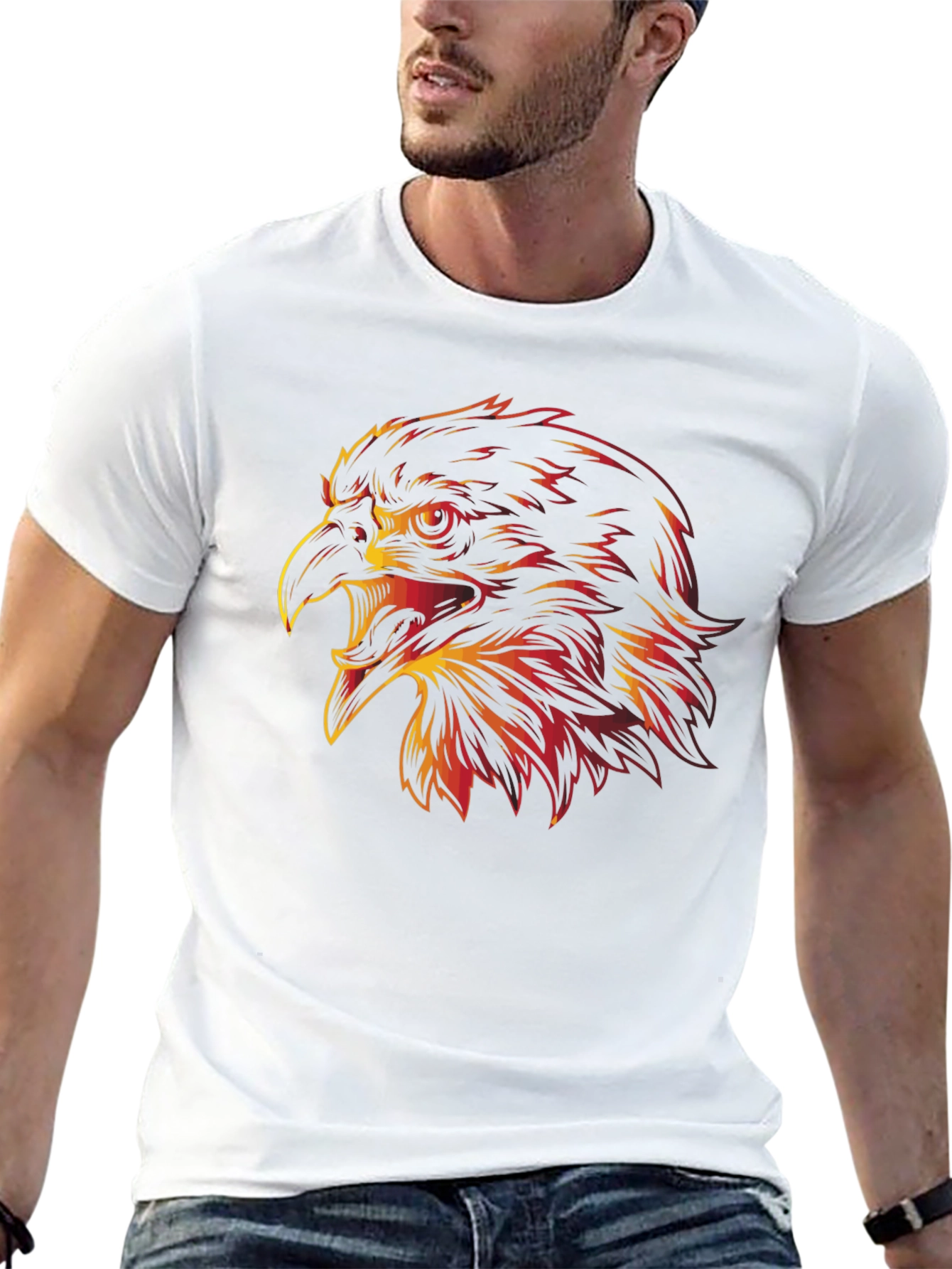 Fiery Eagle Graphic Tee - Bold Style
