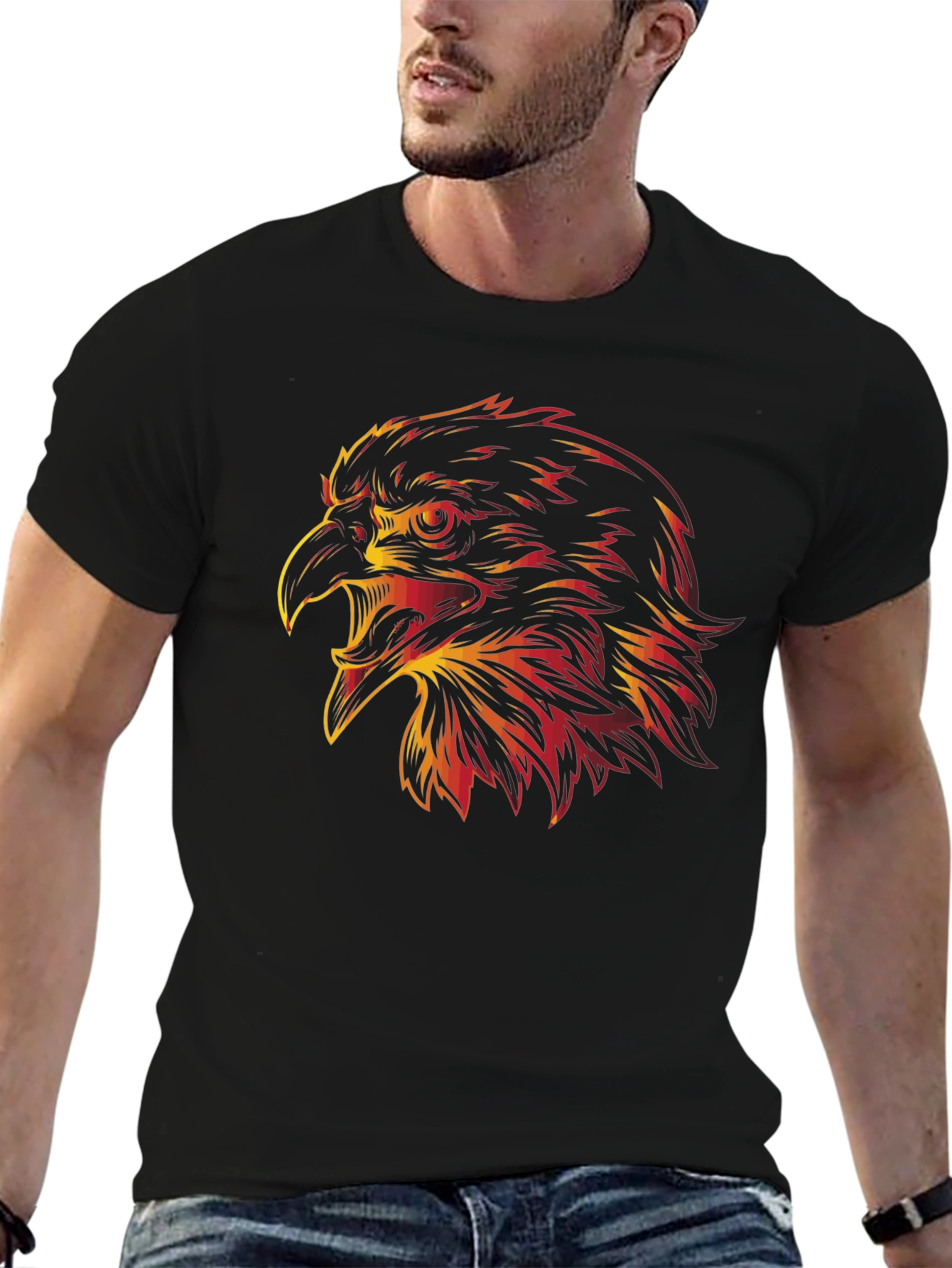 Fiery Eagle Graphic Tee - Bold Style