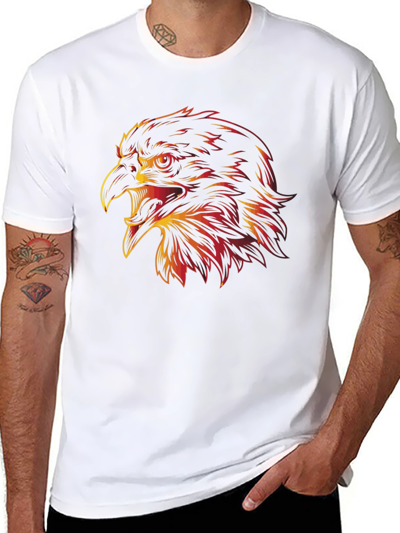 Fiery Eagle Graphic Tee - Bold Style