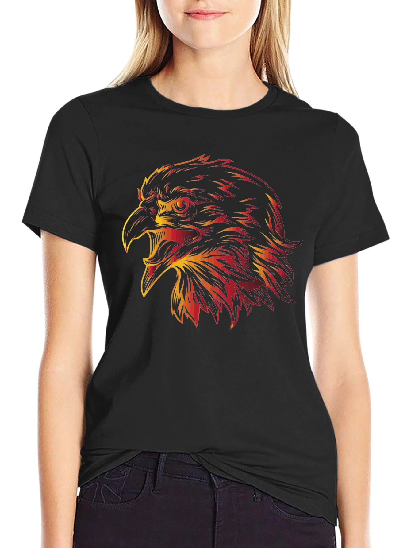 Fiery Eagle Graphic Tee - Bold Style