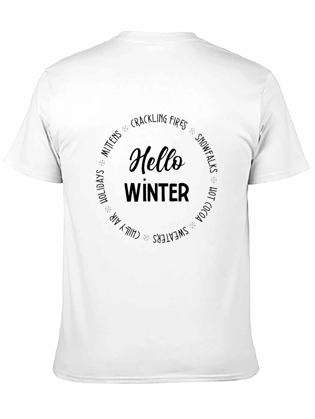 Hello Winter Graphic Tee - Black Cotton Blend