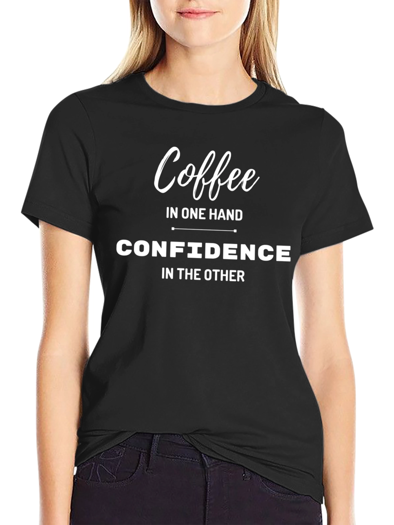 Coffee and Confidence Graphic Tee - Black
