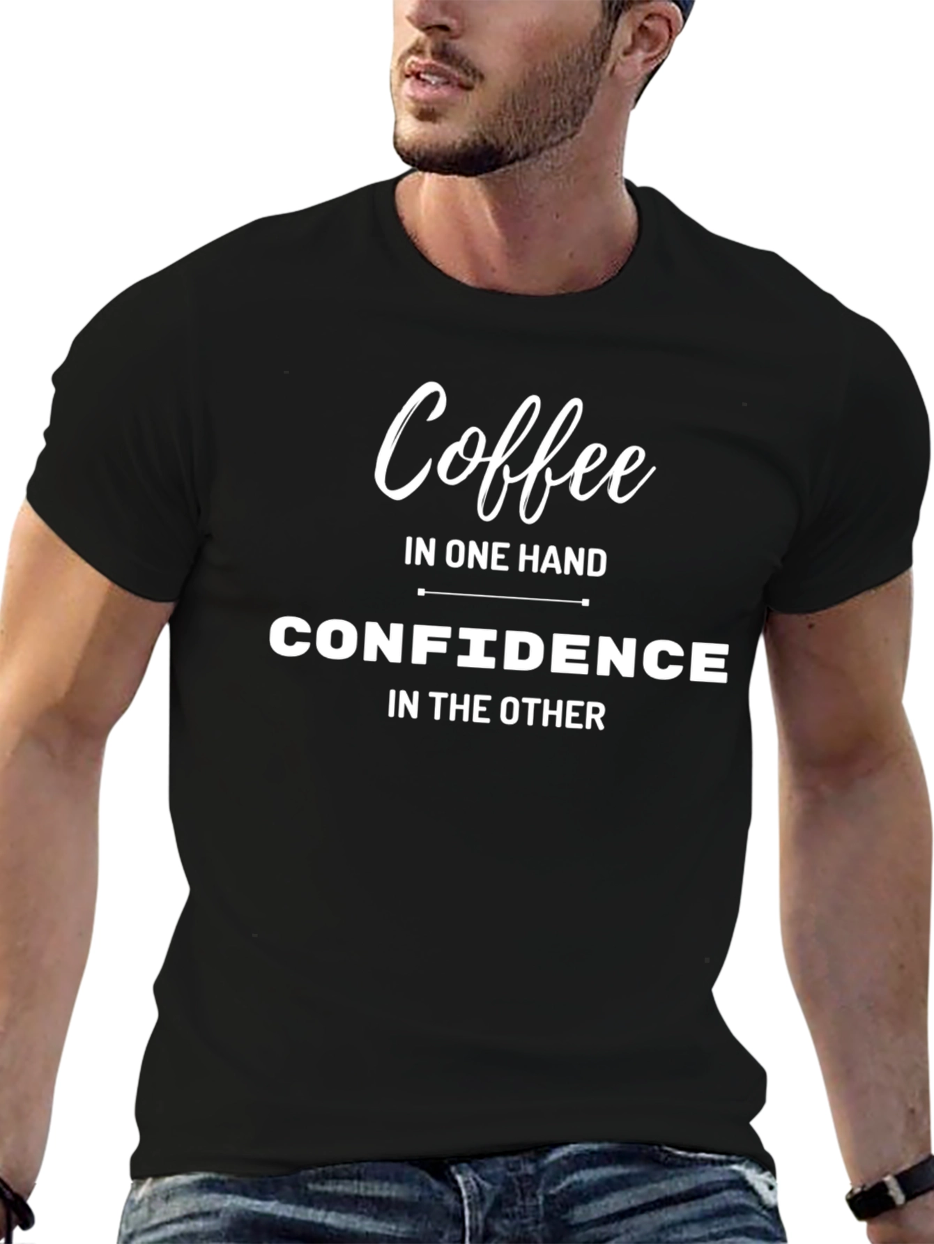 Coffee and Confidence Graphic Tee - Black